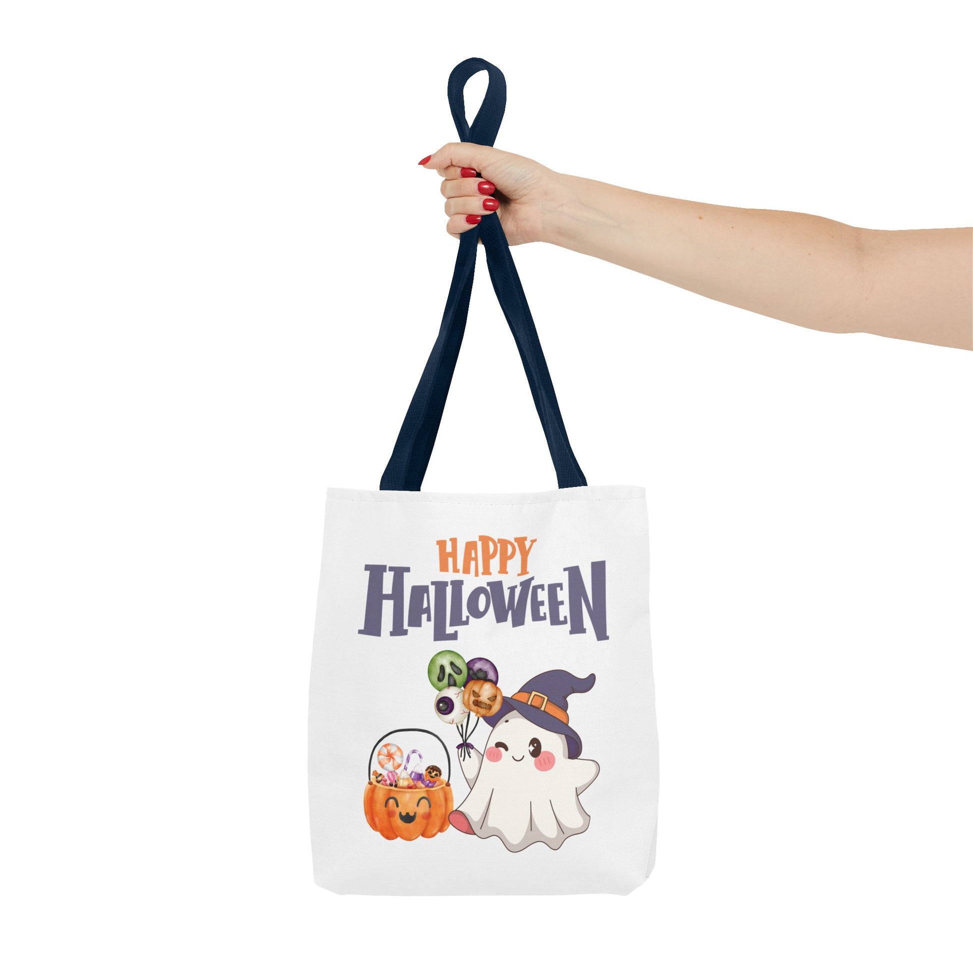 Halloween Ghost Tote Bag, Pumpkins Design, Reusable Shopping Bag, Fall Decor, Trick or Treat Bag, Spooky Gift - MundS Design Shop