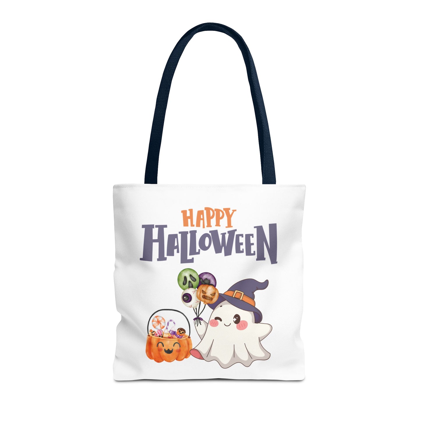 Halloween Ghost Tote Bag, Pumpkins Design, Reusable Shopping Bag, Fall Decor, Trick or Treat Bag, Spooky Gift - MundS Design Shop