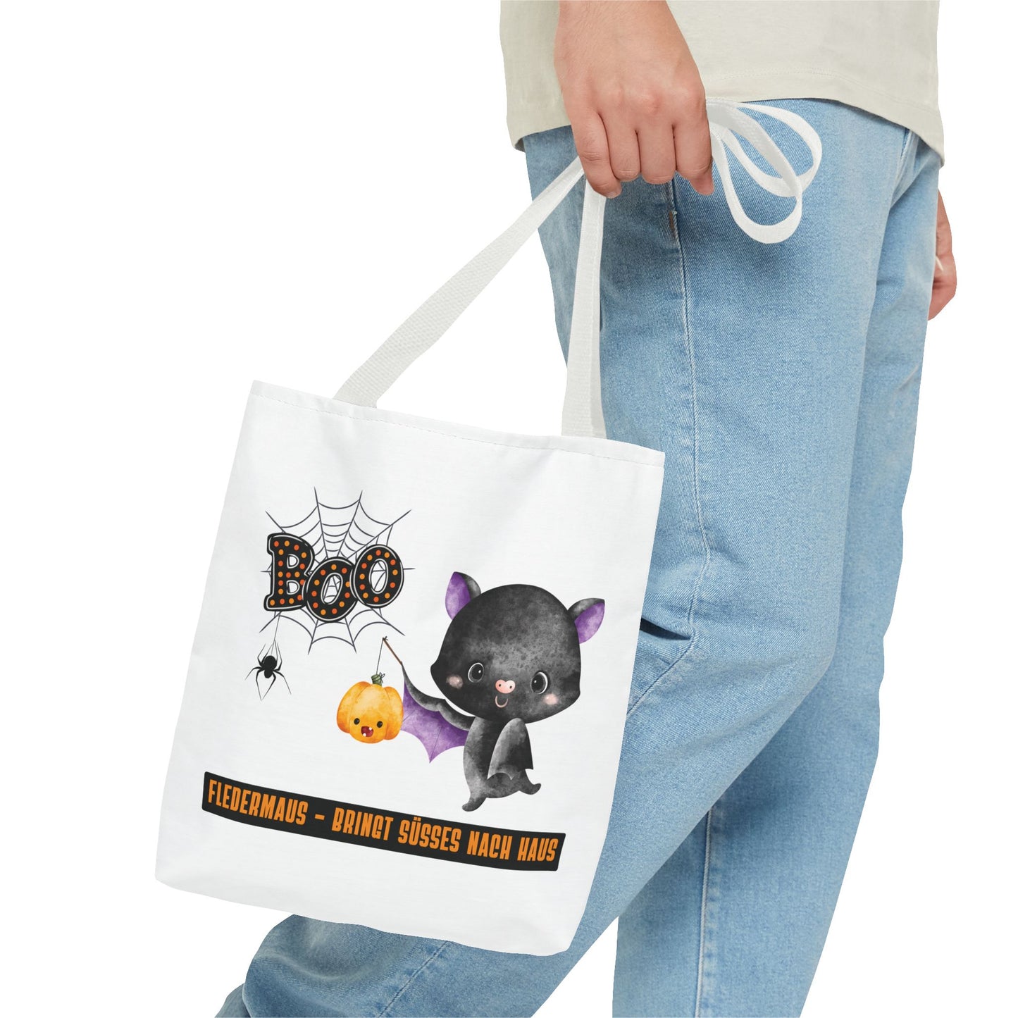 Halloween Tragetasche Kinder – Fledermaus Motiv | Süßigkeitentasche Trick-or-Treat Beutel - MundS Design Shop