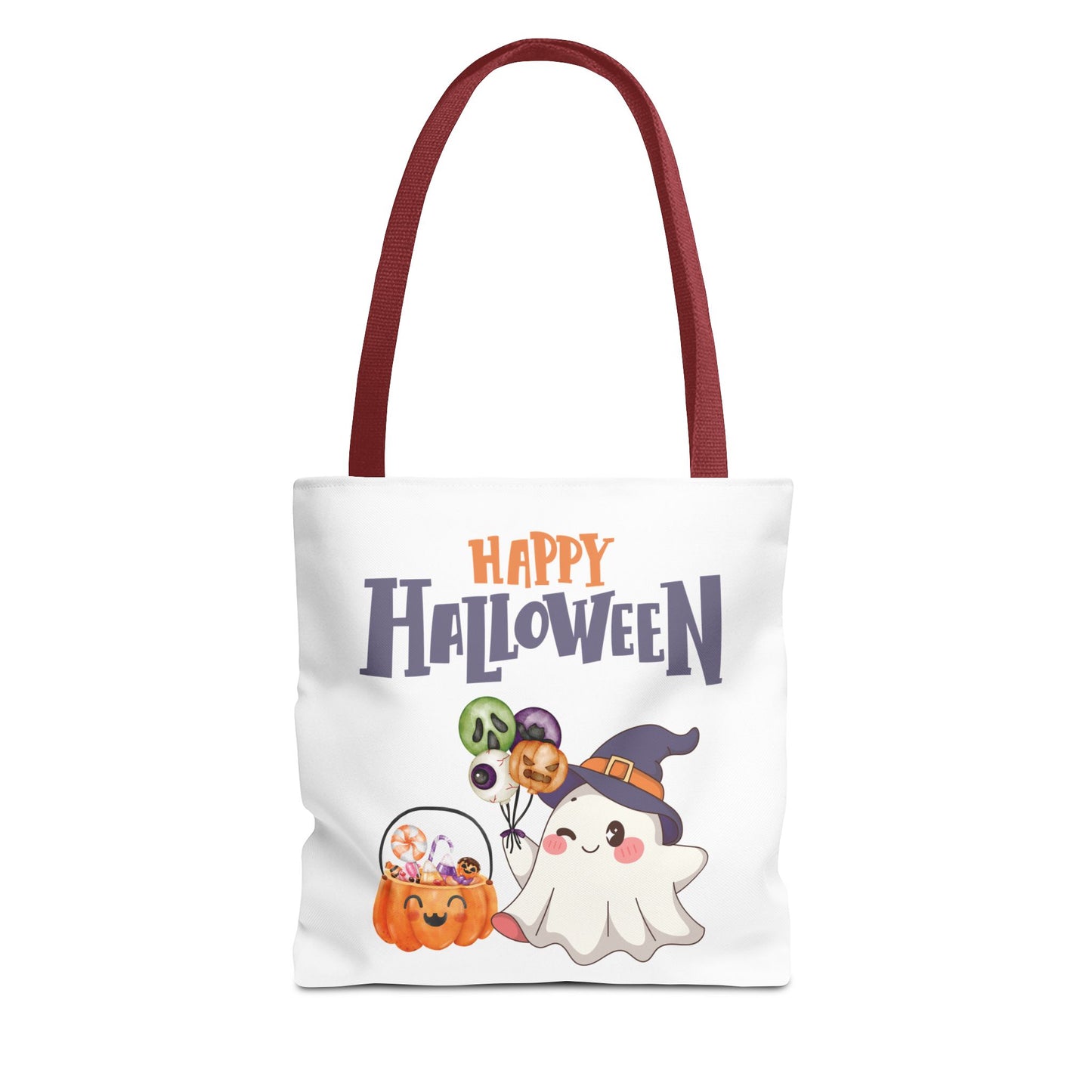 Halloween Ghost Tote Bag, Pumpkins Design, Reusable Shopping Bag, Fall Decor, Trick or Treat Bag, Spooky Gift - MundS Design Shop