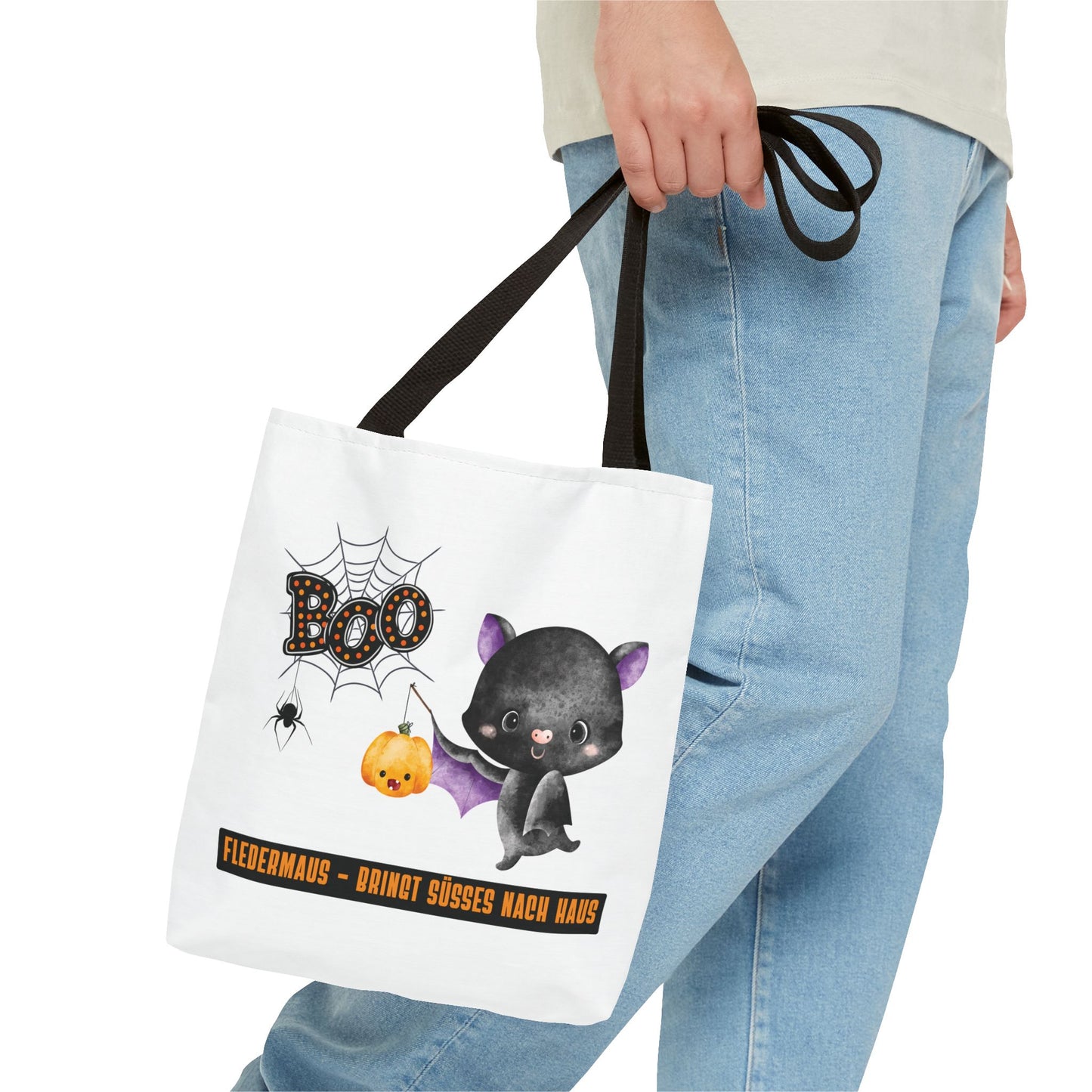 Halloween Tragetasche Kinder – Fledermaus Motiv | Süßigkeitentasche Trick-or-Treat Beutel - MundS Design Shop