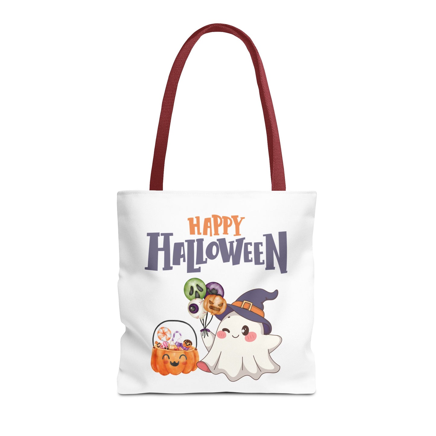 Halloween Ghost Tote Bag, Pumpkins Design, Reusable Shopping Bag, Fall Decor, Trick or Treat Bag, Spooky Gift - MundS Design Shop