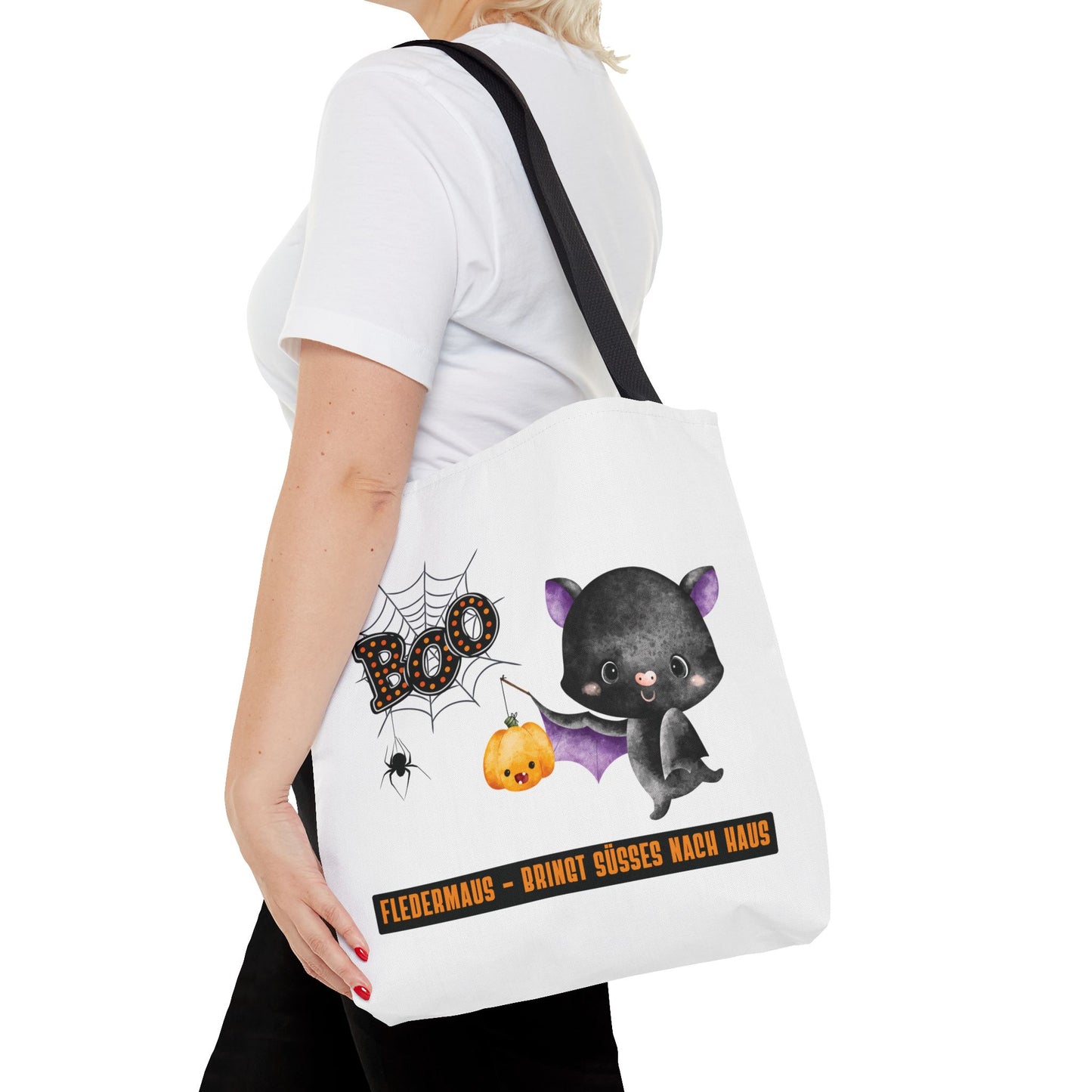Halloween Tragetasche Kinder – Fledermaus Motiv | Süßigkeitentasche Trick-or-Treat Beutel - MundS Design Shop
