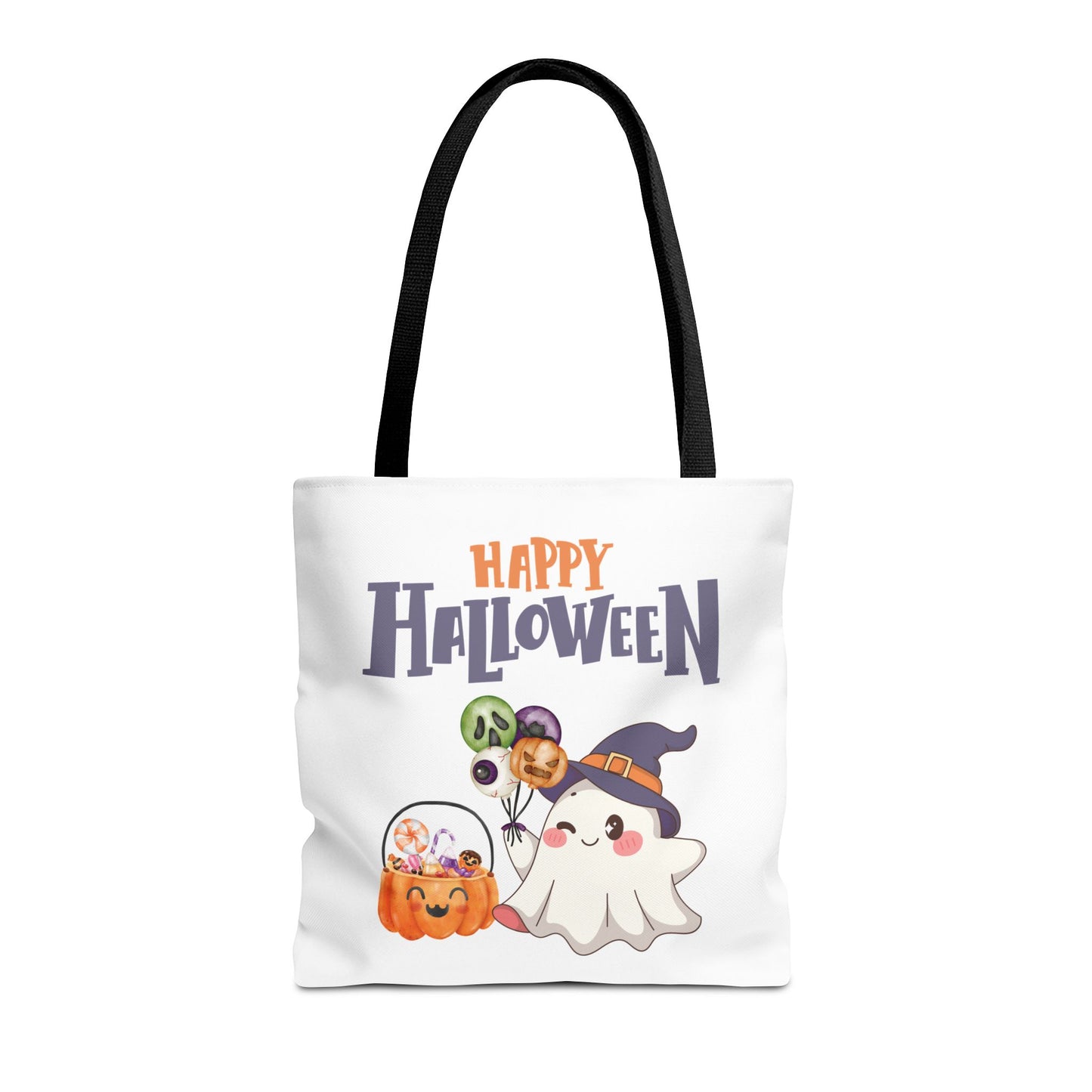 Halloween Ghost Tote Bag, Pumpkins Design, Reusable Shopping Bag, Fall Decor, Trick or Treat Bag, Spooky Gift - MundS Design Shop