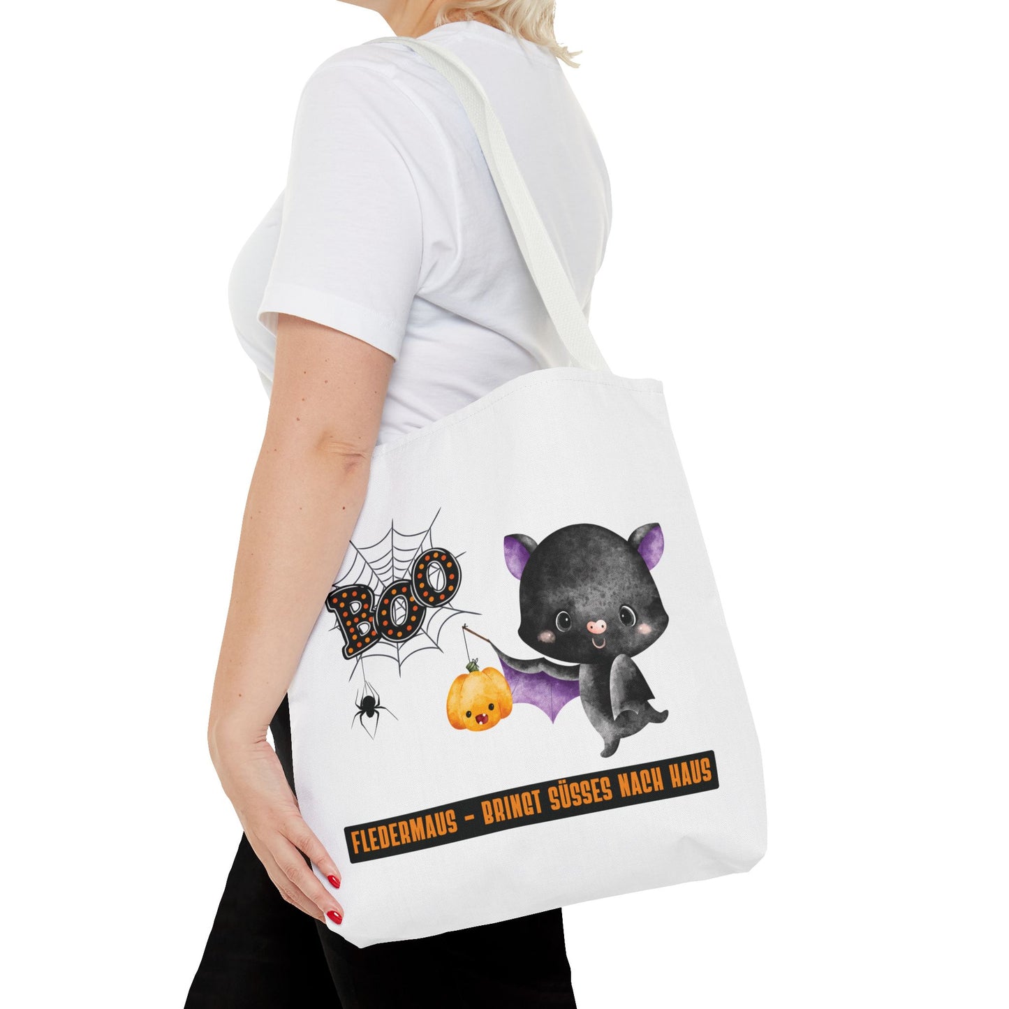Halloween Tragetasche Kinder – Fledermaus Motiv | Süßigkeitentasche Trick-or-Treat Beutel - MundS Design Shop