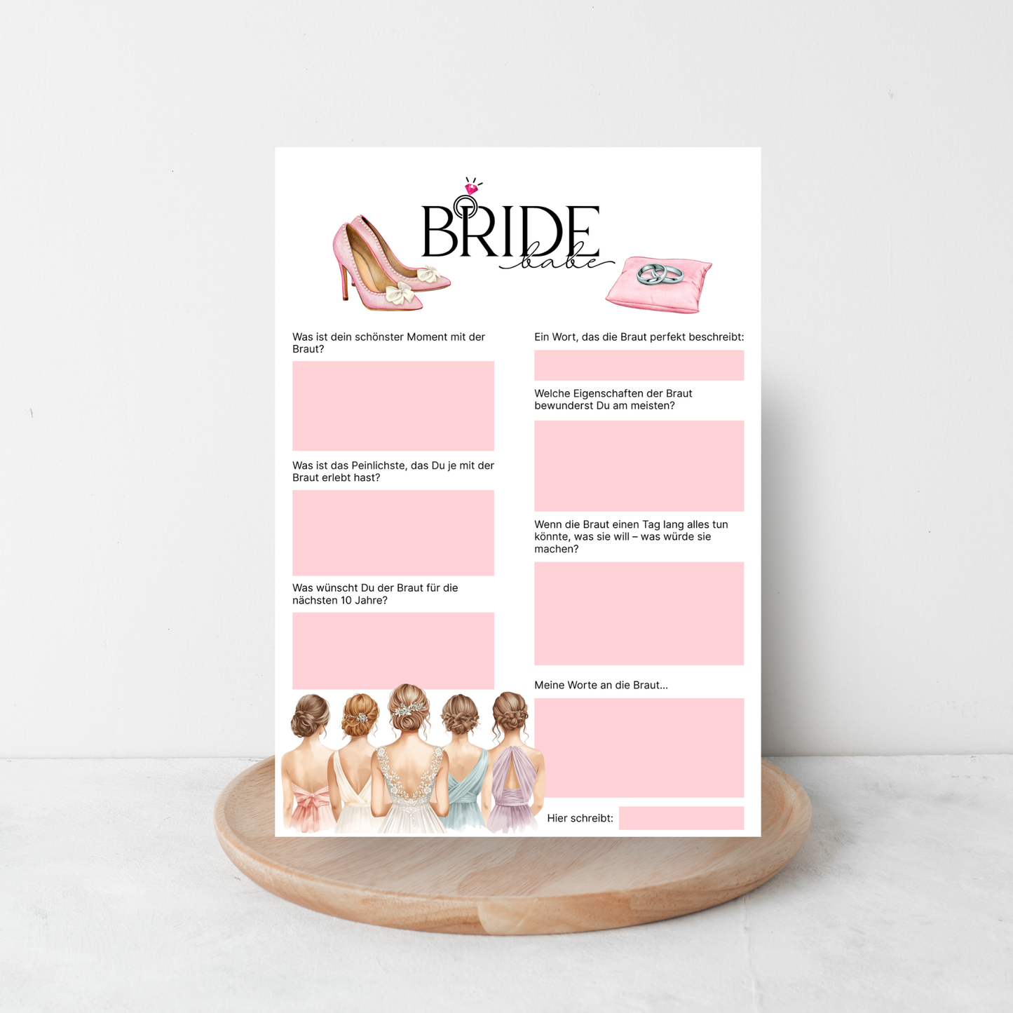 Stilvolle Gästebuchkarten für Junggesellinnenabschied & Bridal Shower. Persönliche Botschaften + unvergessliche Erinnerungen für die Braut. - MundS Design Shop