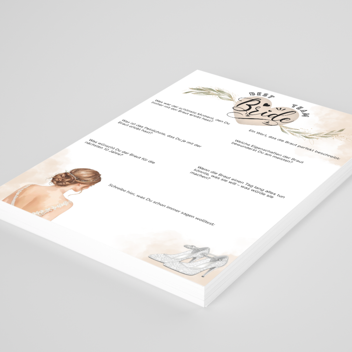 Edle Gästebuchkarten JGA – Junggesellinnenabschied Karten A5, randlos, 200g/300g Papier, stilvolles Geschenk für die Braut - MundS Design Shop