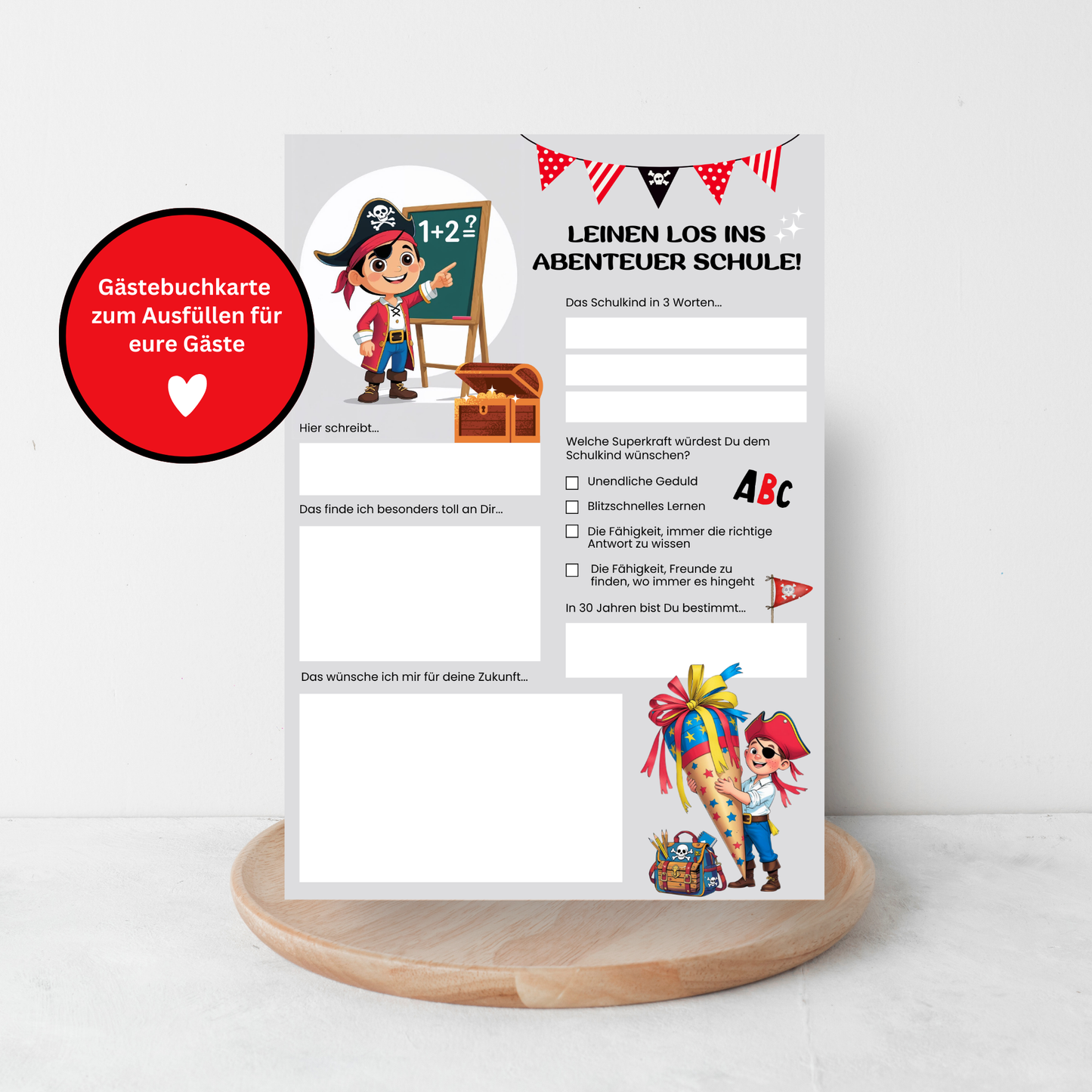 Einschulung Gästebuch A5 Karten | Schulanfang Erinnerung | Andenken Einschulungsfeier | besondere Einschulung Geschenkidee - MundS Design Shop
