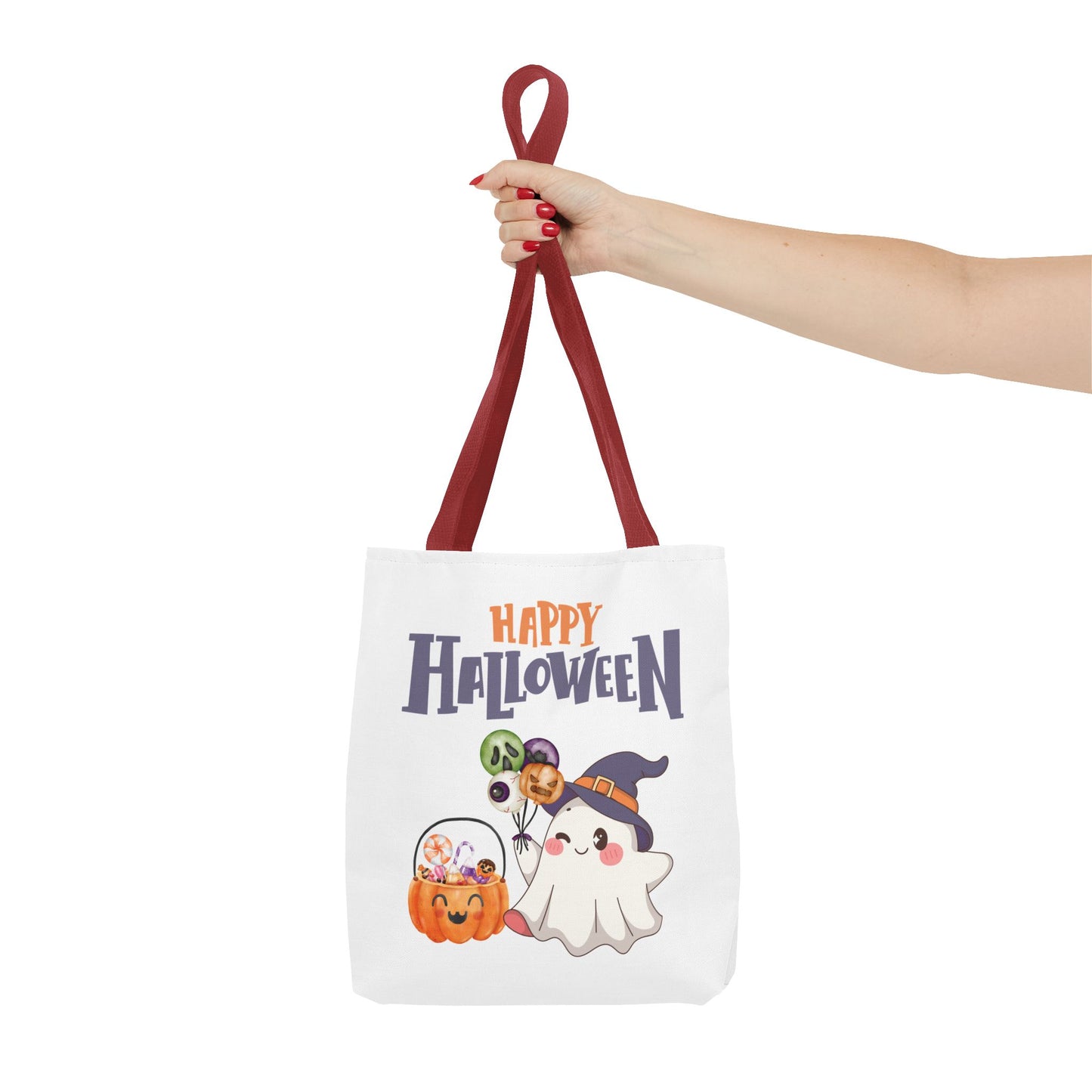 Halloween Ghost Tote Bag, Pumpkins Design, Reusable Shopping Bag, Fall Decor, Trick or Treat Bag, Spooky Gift - MundS Design Shop