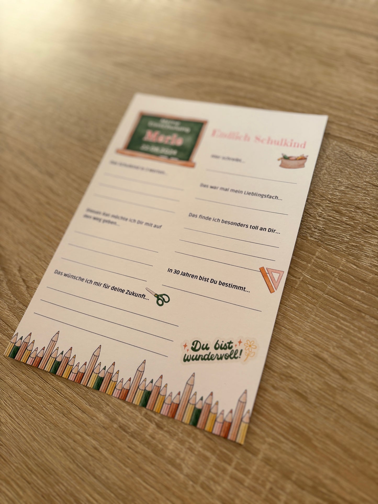 Gästebuchkarten für die Einschulung als Andenken / Erinnerungen - A5 - MundS Design Shop