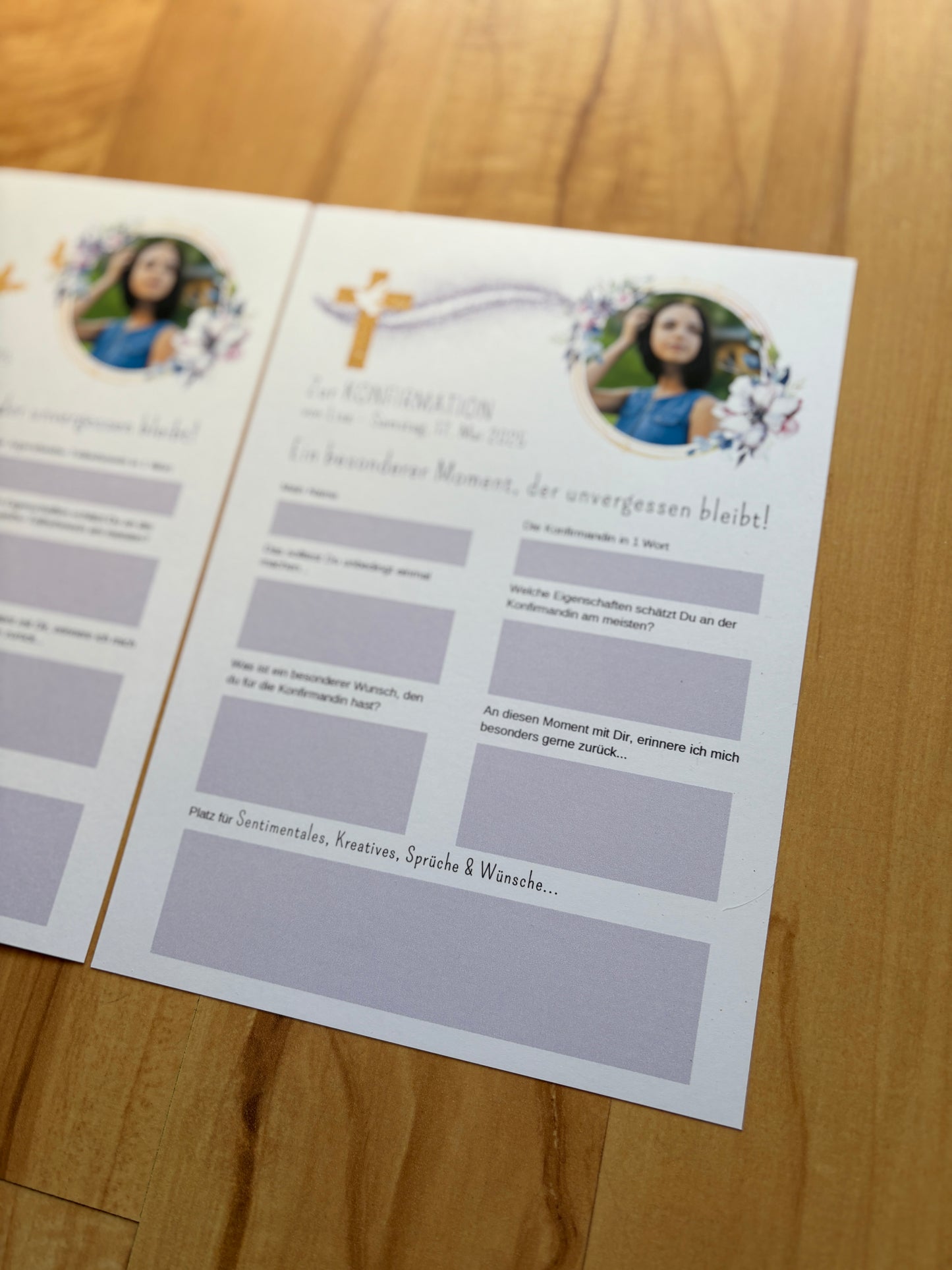 Personalisierte Gästebuchkarten für Mädchen mit Foto - MundS Design Shop