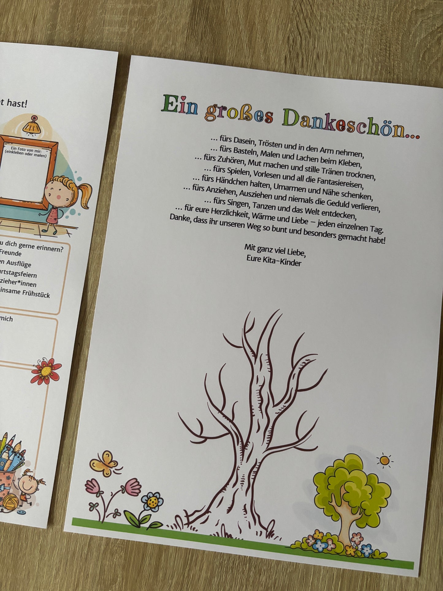 Abschiedsgeschenk fรผr Erzieher:innen โ liebevolles Erinnerungsalbum zum Ausfรผllen & Ausdrucken - MundS Design Shop