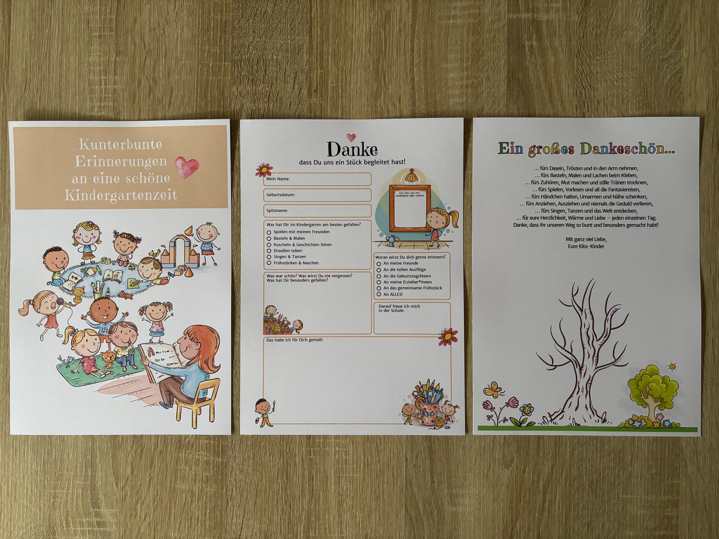 Abschiedsgeschenk fรผr Erzieher:innen โ liebevolles Erinnerungsalbum zum Ausfรผllen & Ausdrucken - MundS Design Shop