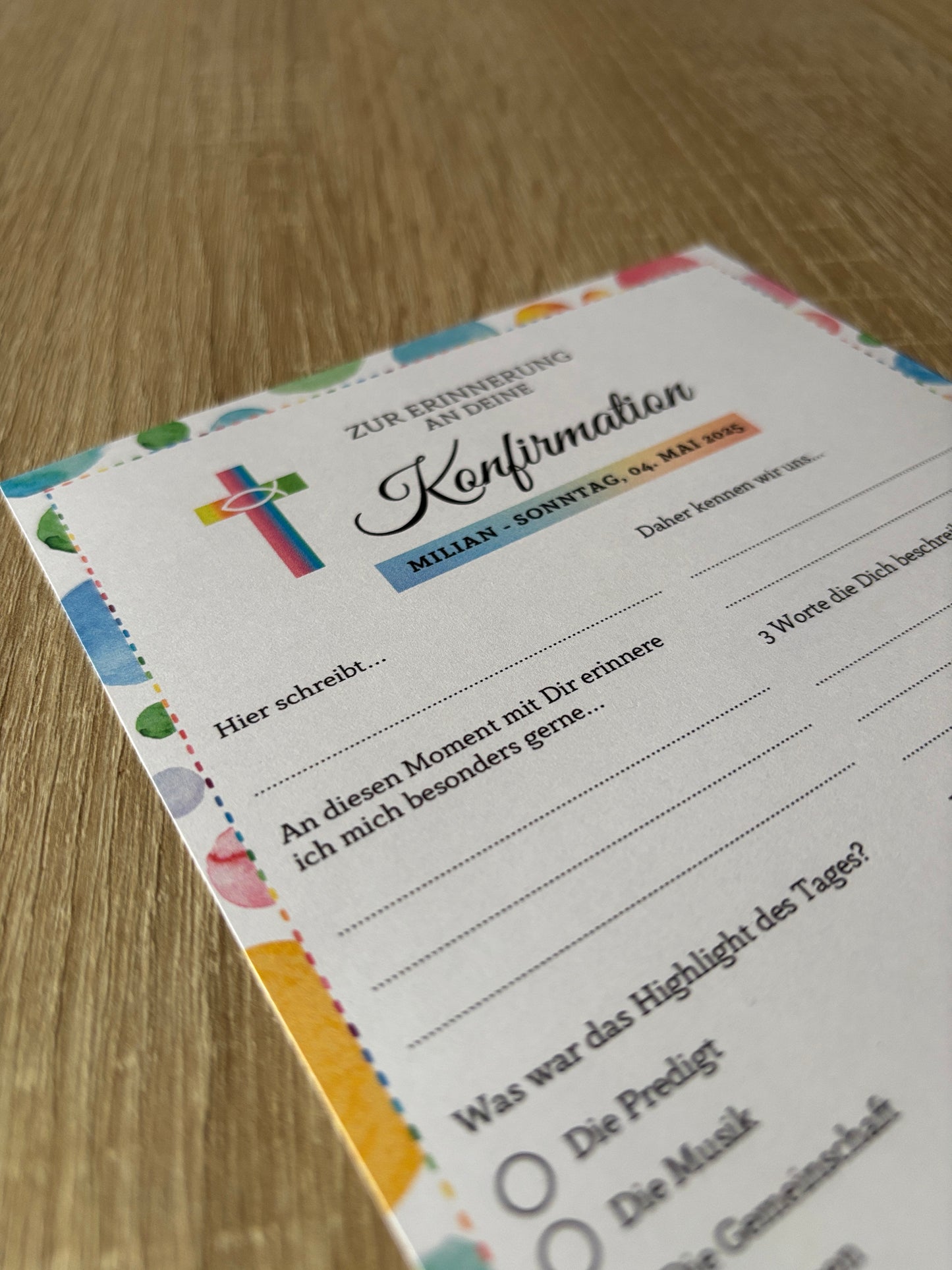 Bunte Gästebuchkarten für unvergessliche Feste – personalisiert und liebevoll gestaltet