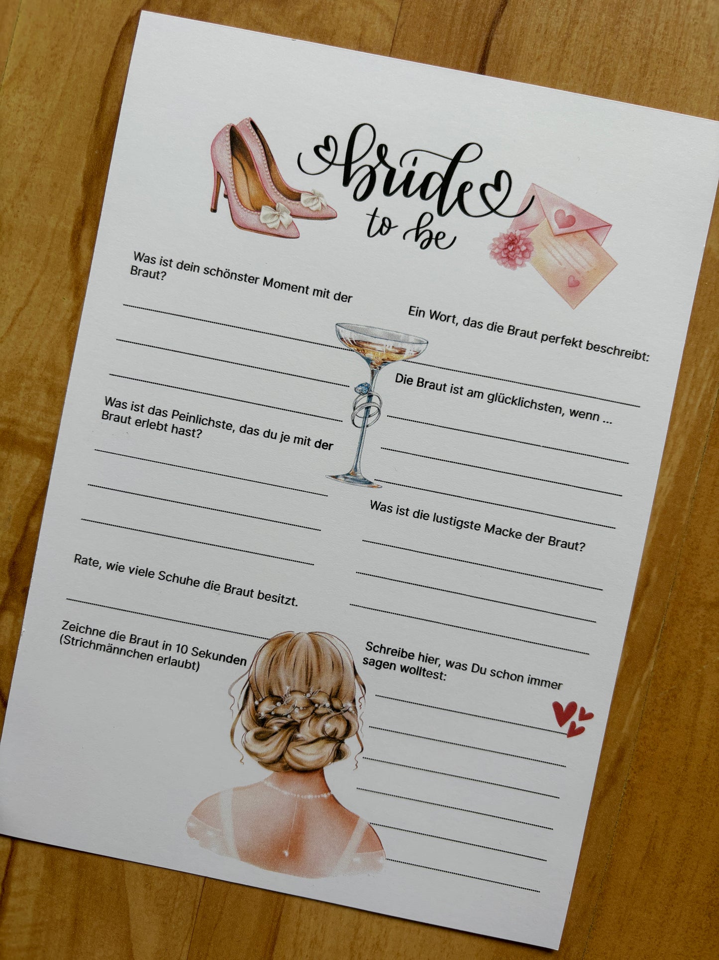 Gästebuchkarten Junggesellinnenabschied | Bridal Shower Partyspiel | Lustige & Stilvolle Erinnerungen für die Braut - A5 - MundS Design Shop