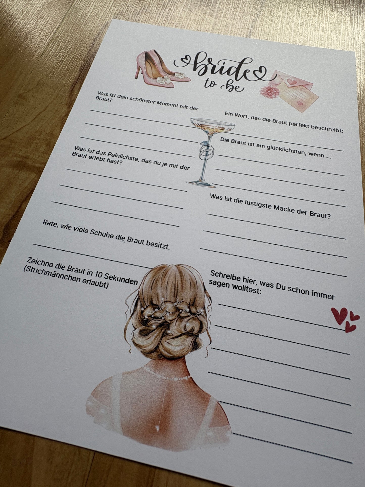 Gästebuchkarten Junggesellinnenabschied | Bridal Shower Partyspiel | Lustige & Stilvolle Erinnerungen für die Braut - A5 - MundS Design Shop