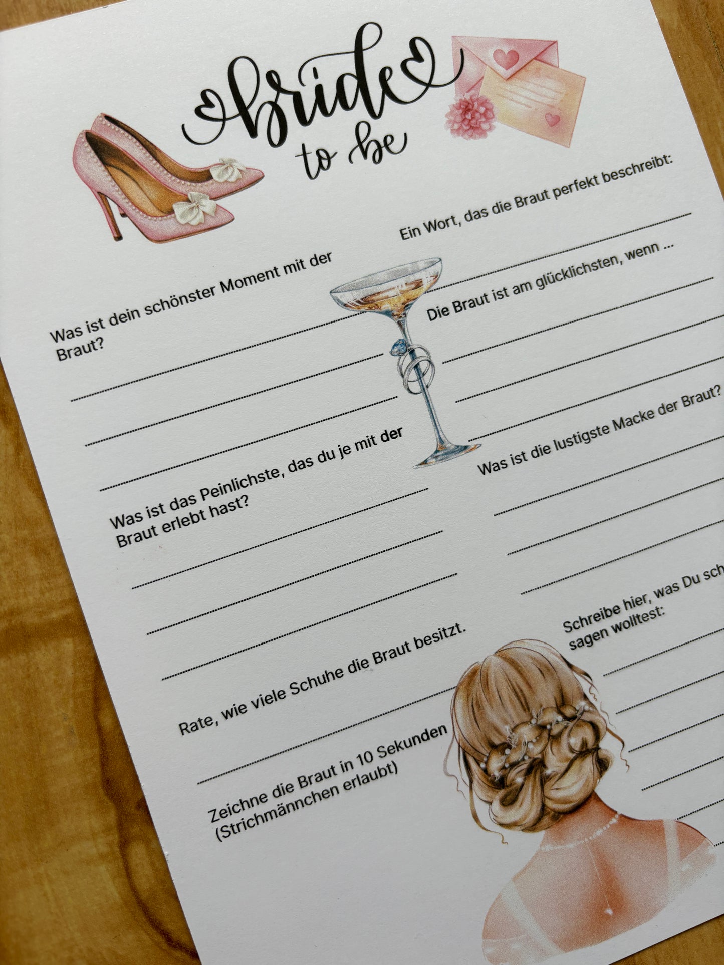 Gästebuchkarten Junggesellinnenabschied | Bridal Shower Partyspiel | Lustige & Stilvolle Erinnerungen für die Braut - A5 - MundS Design Shop