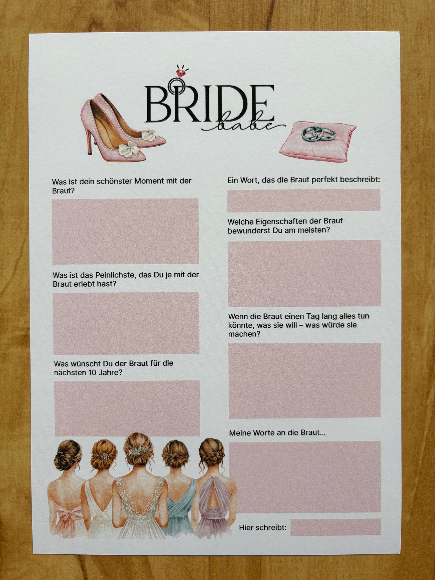 Stilvolle Gästebuchkarten für Junggesellinnenabschied & Bridal Shower. Persönliche Botschaften + unvergessliche Erinnerungen für die Braut. - MundS Design Shop