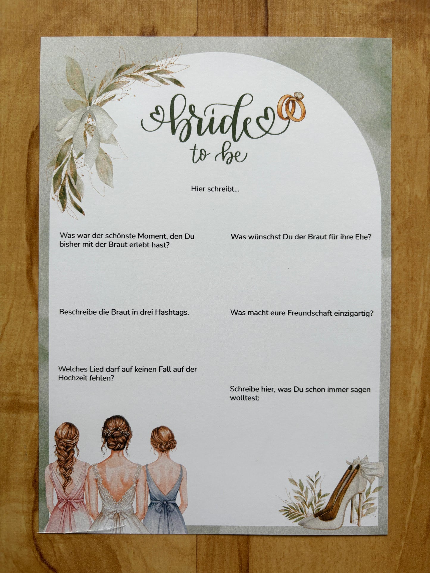 Stilvolle Gästebuchkarte für Junggesellinnenabschied & Bridal Shower. Persönliche Botschaften + unvergessliche Erinnerungen für die Braut. - MundS Design Shop