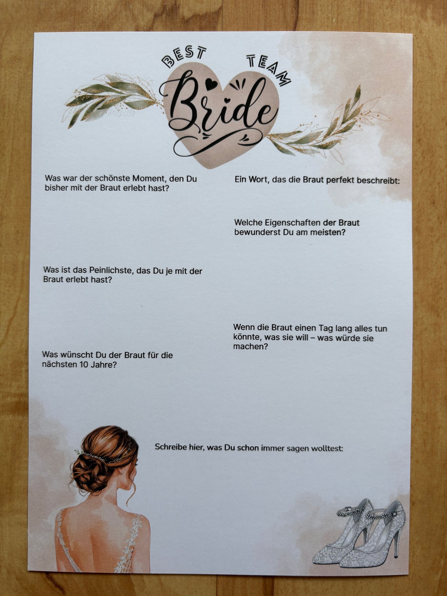 Edle Gästebuchkarten JGA – Junggesellinnenabschied Karten A5, randlos, 200g/300g Papier, stilvolles Geschenk für die Braut - MundS Design Shop