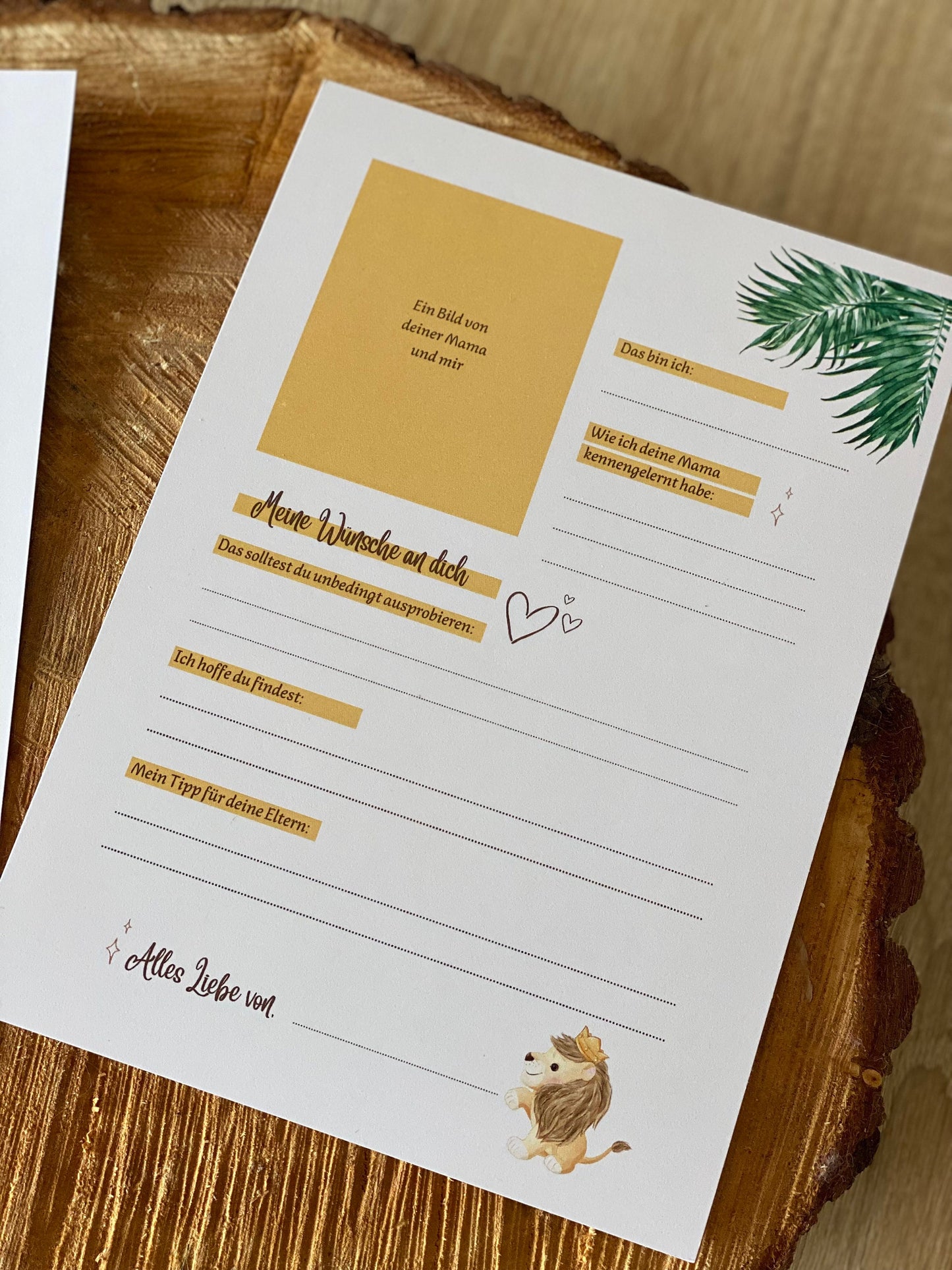 Tippkarten für Babyparty | Motiv Löwe - MundS Design Shop