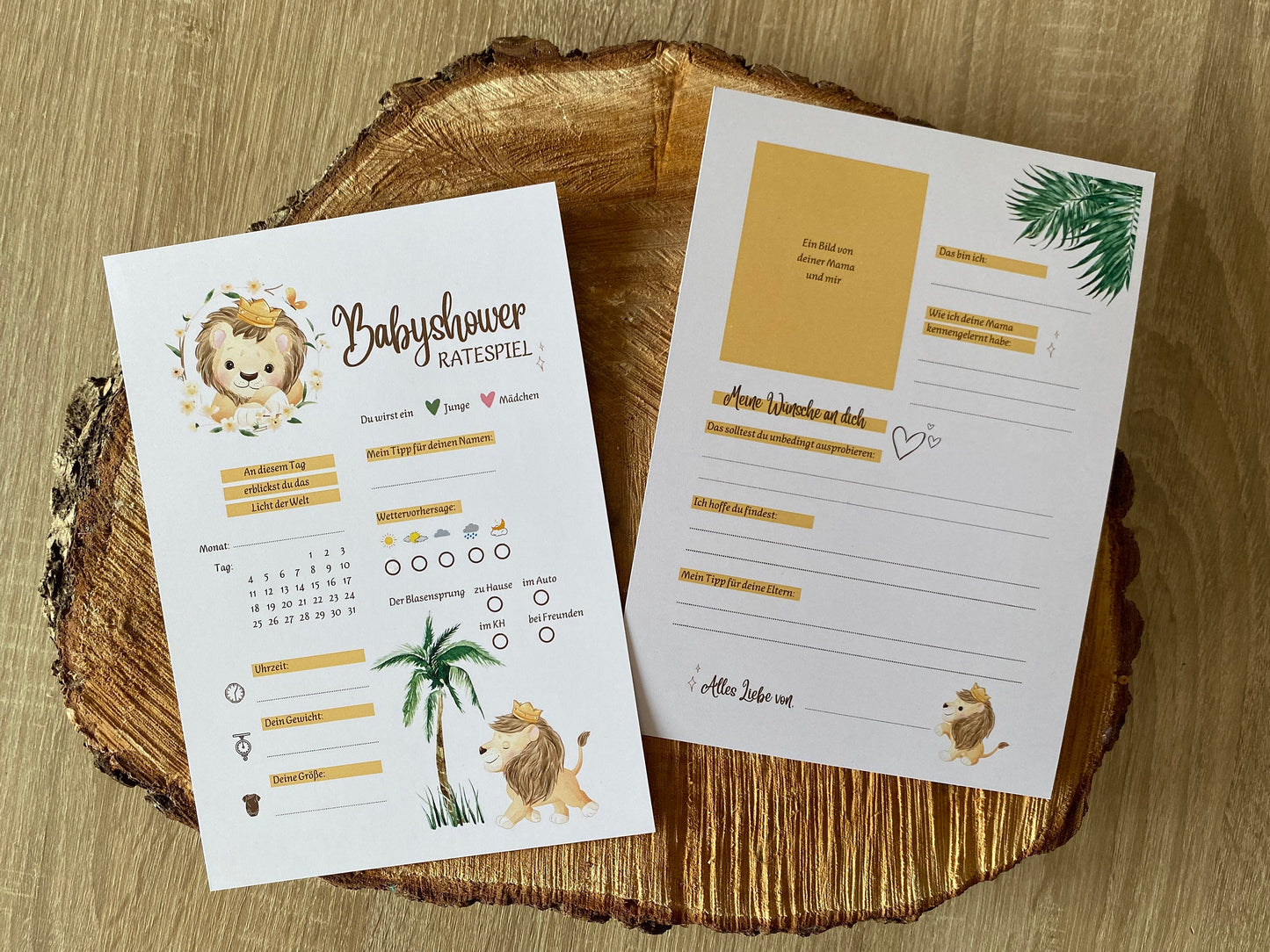 Tippkarten für Babyparty | Motiv Löwe - MundS Design Shop