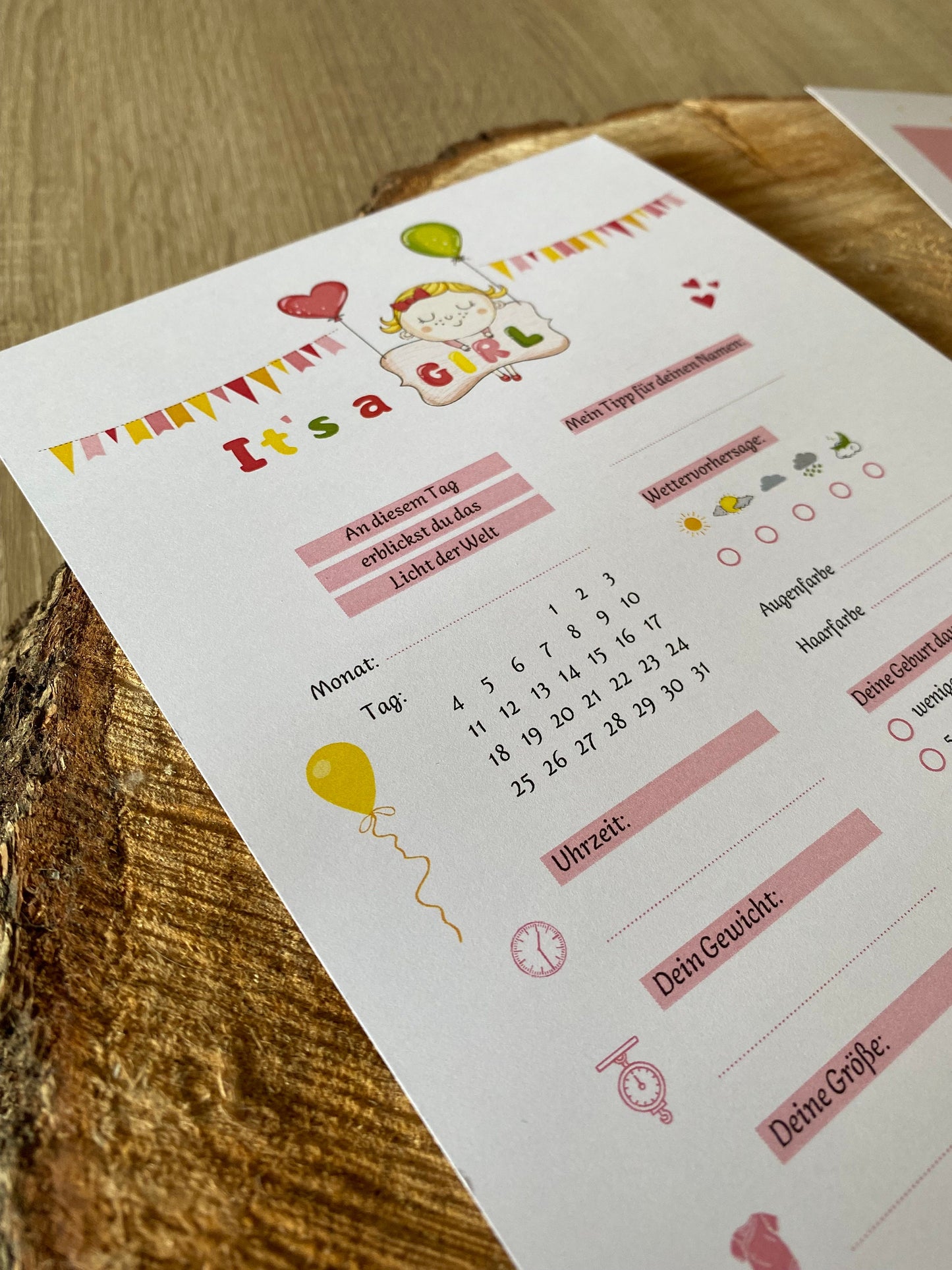 Tippkarten für Babyparty | It's a girl - MundS Design Shop
