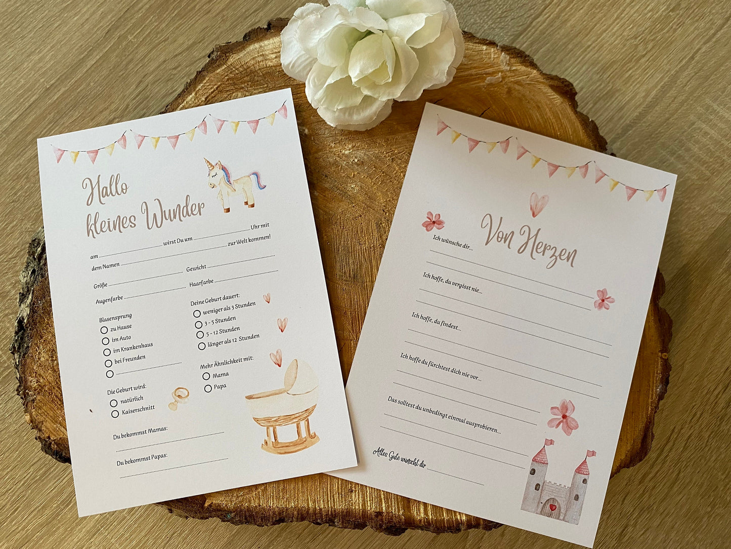 Tippkarten für Babyparty | Motiv Einhorn - MundS Design Shop