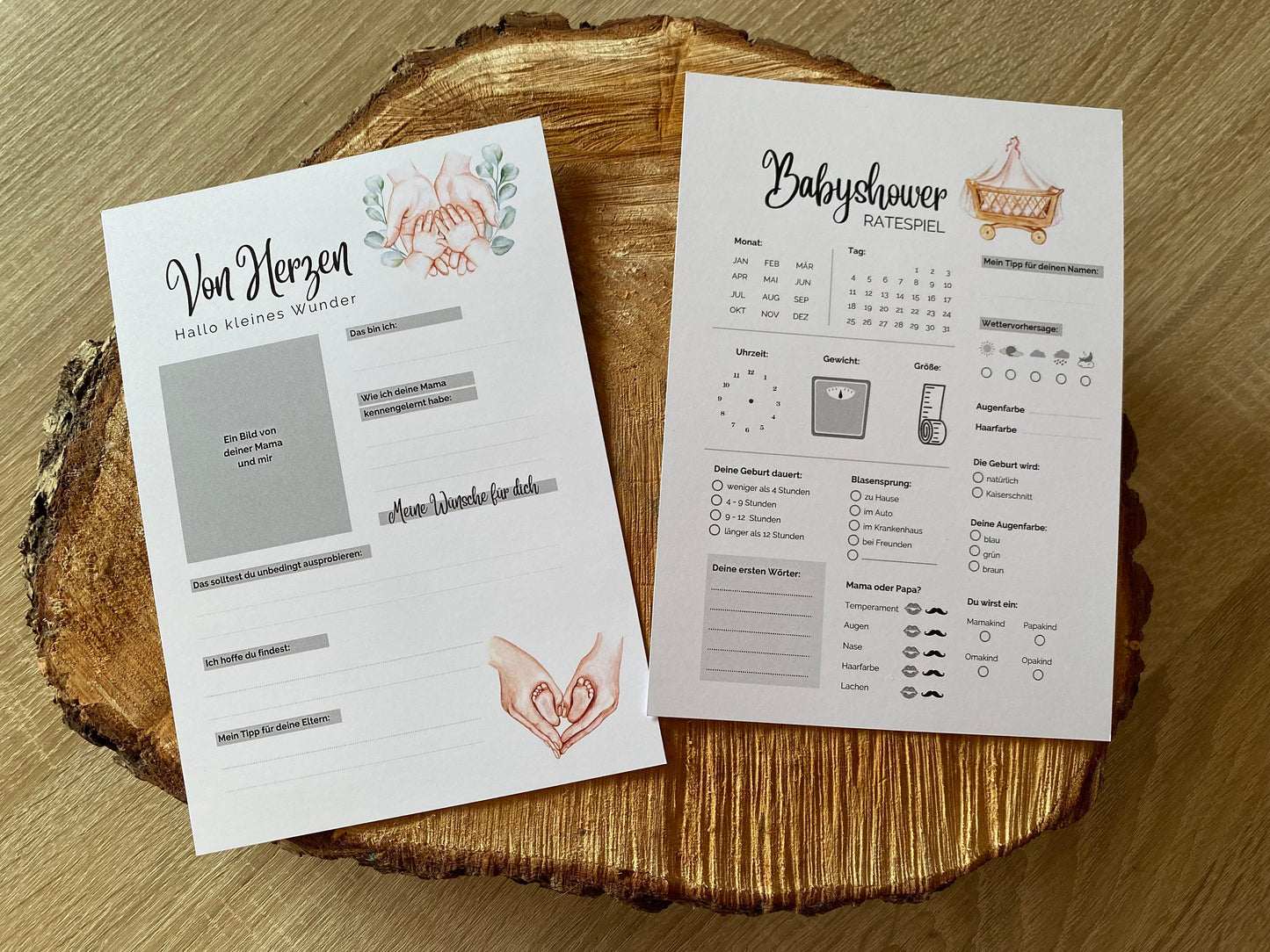Tippkarten für Babyparty | Motiv Von Herzen - MundS Design Shop