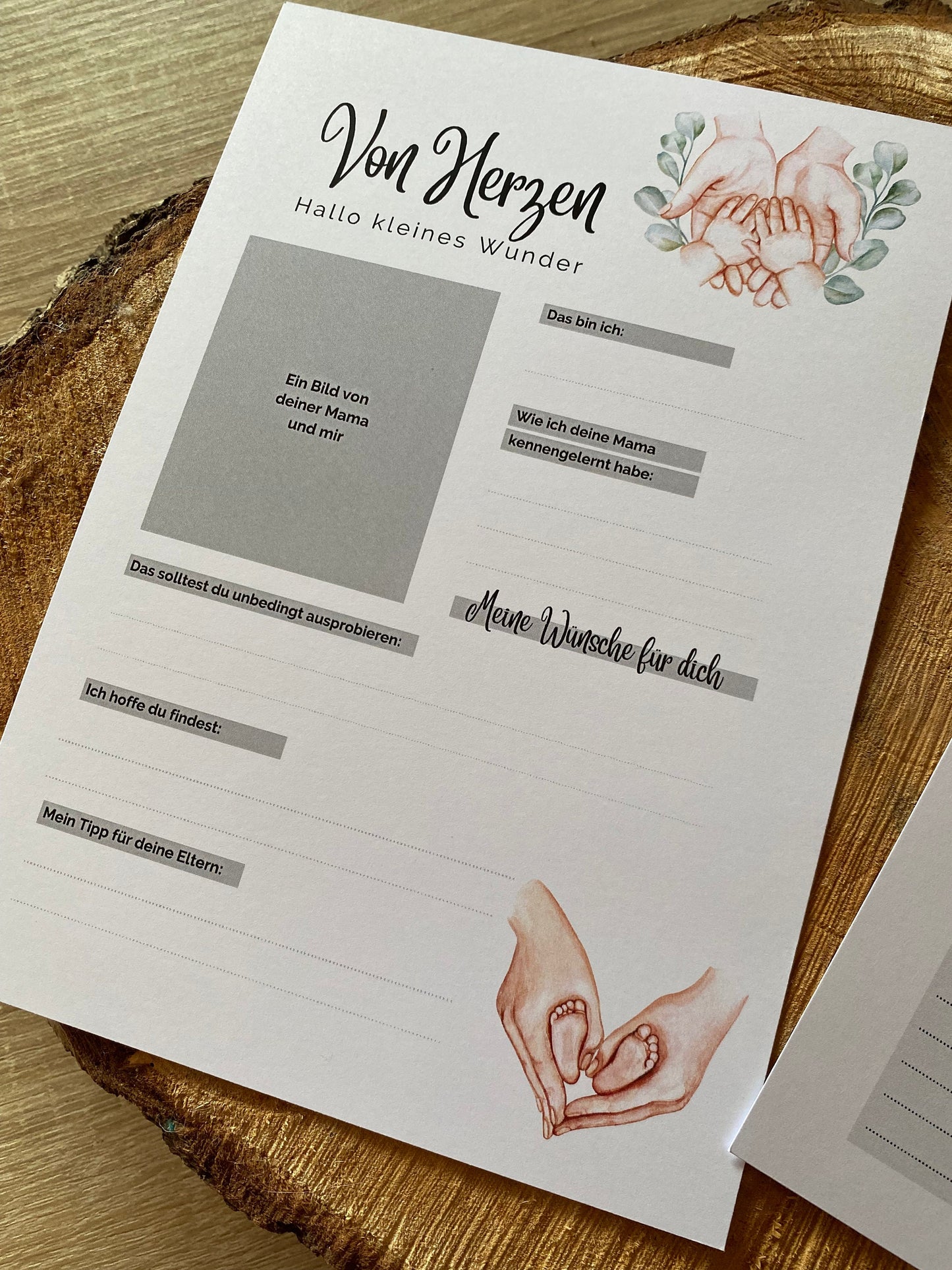 Tippkarten für Babyparty | Motiv Von Herzen - MundS Design Shop