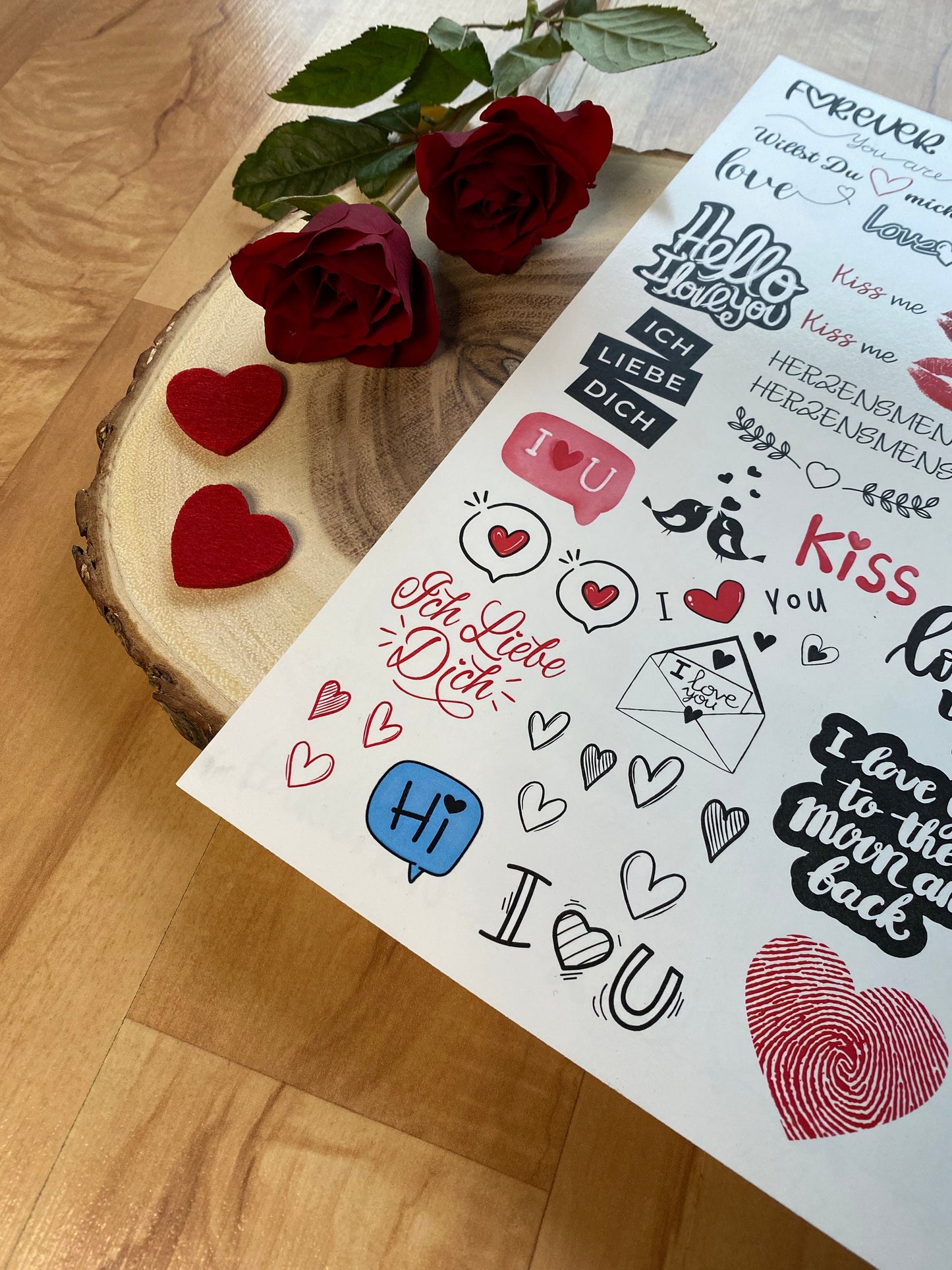 Kerzen Tattoofolie Valentinstag | Verliebte | Verlobung | Heiratsantrag - DIN A4, Laserdruck, Folie zum Selbstbekleben, - MundS Design Shop
