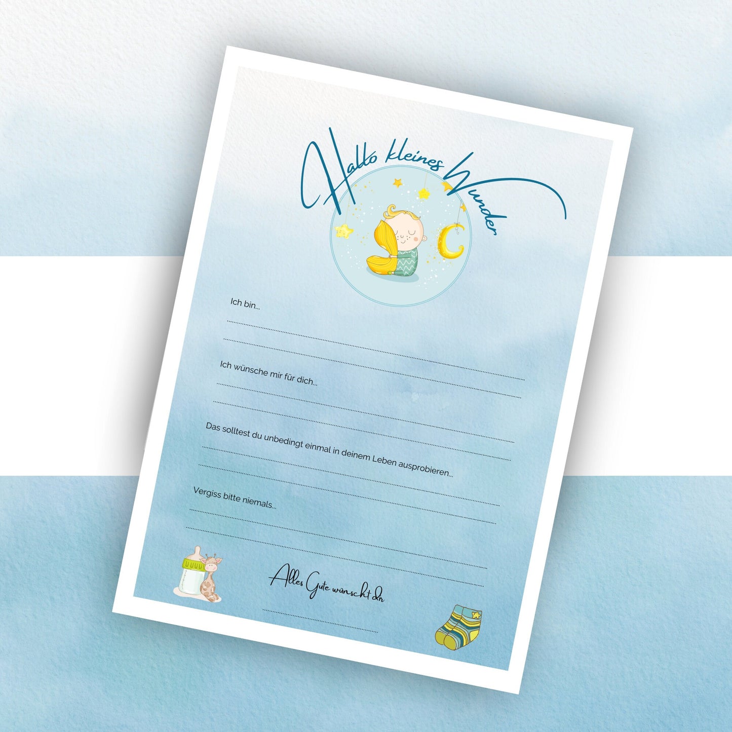 Tippkarten für die Babyparty | Es wird ein Junge - MundS Design Shop