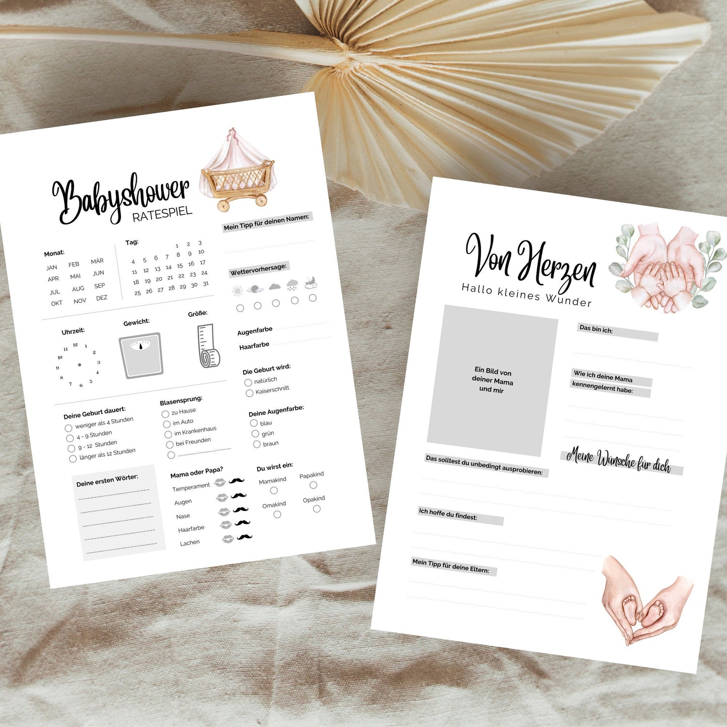 Tippkarten für Babyparty | Motiv Von Herzen - MundS Design Shop