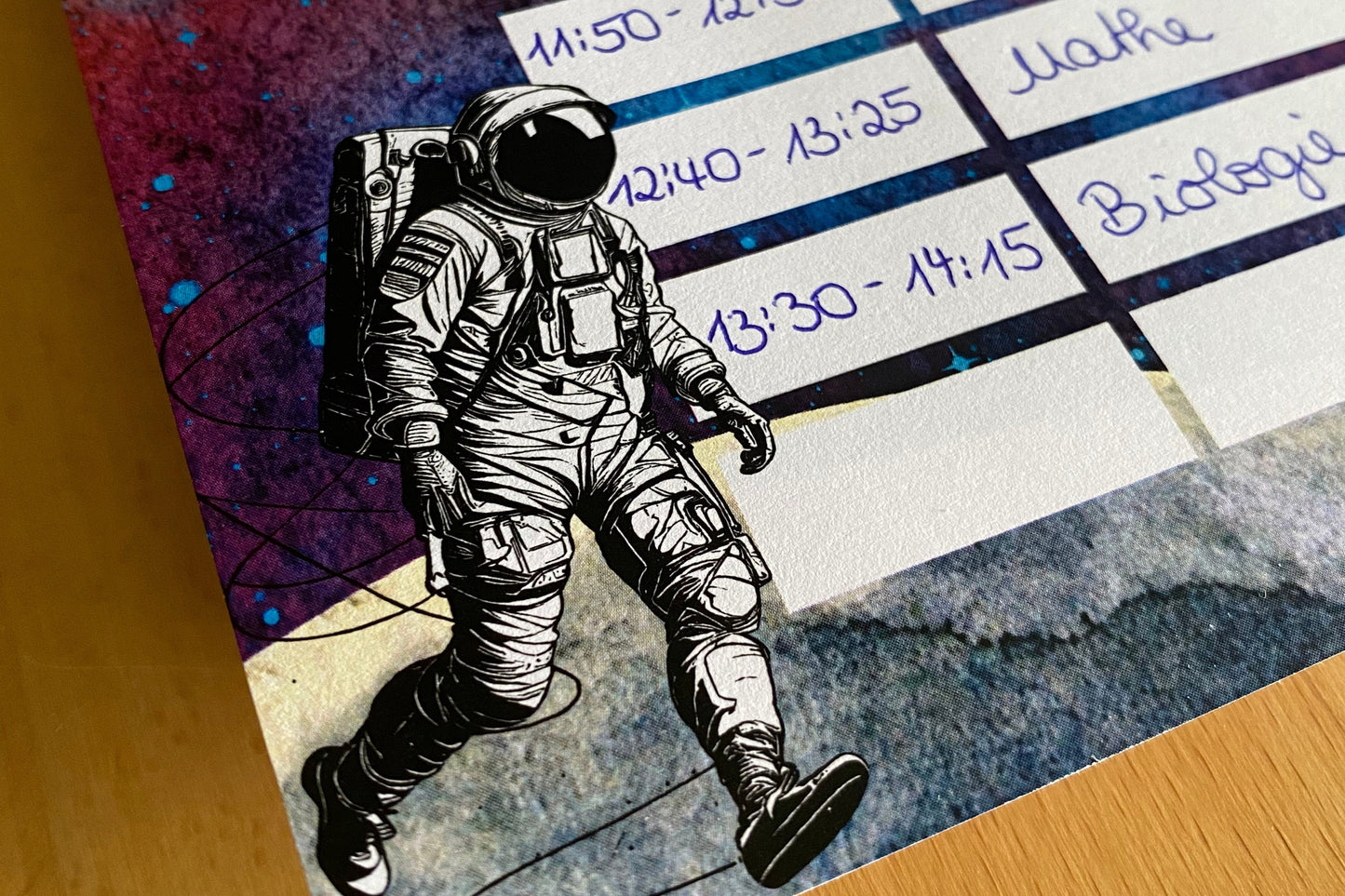 Stundenplan "Astronaut/Weltall" für die Grundschule/Einschulung zum selber Ausdrucken - MundS Design Shop