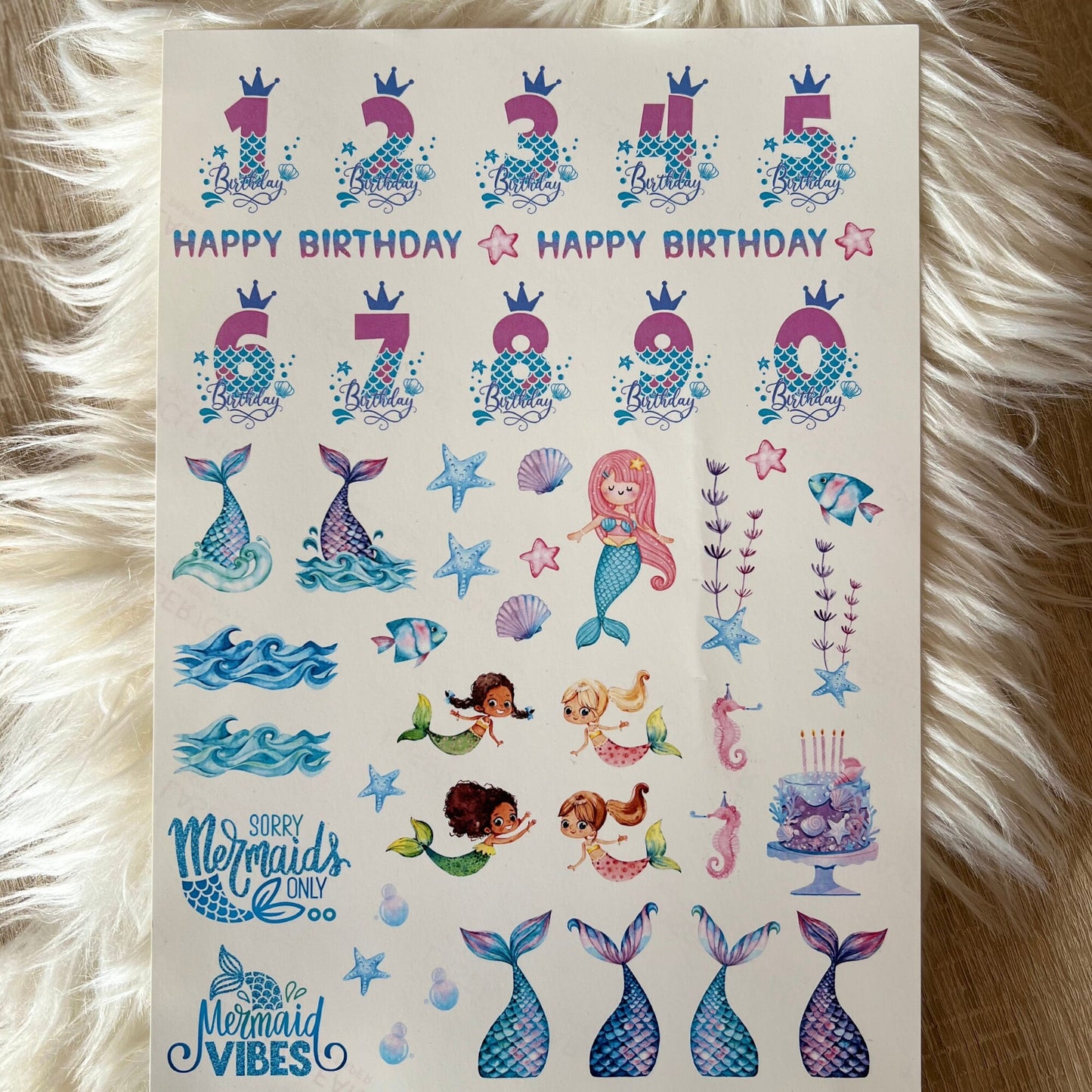 Kerzentattoos Meerjungfrau/Mermaid für den Geburtstag | DIN A4 - MundS Design Shop