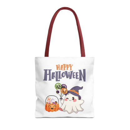 Halloween Ghost Tote Bag, Pumpkins Design, Reusable Shopping Bag, Fall Decor, Trick or Treat Bag, Spooky Gift - MundS Design Shop