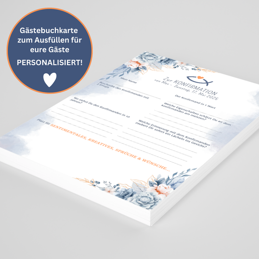 Individuelle Gästebuchkarten Konfirmation, Kommunion oder Jugendweihe  - Erinnerungen, die bleiben - MundS Design Shop
