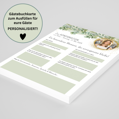 Personalisierte Gästebuchkarten mit Foto für Konfirmation & Kommunion – Eine besondere Erinnerung an einen besonderen Tag! - MundS Design Shop