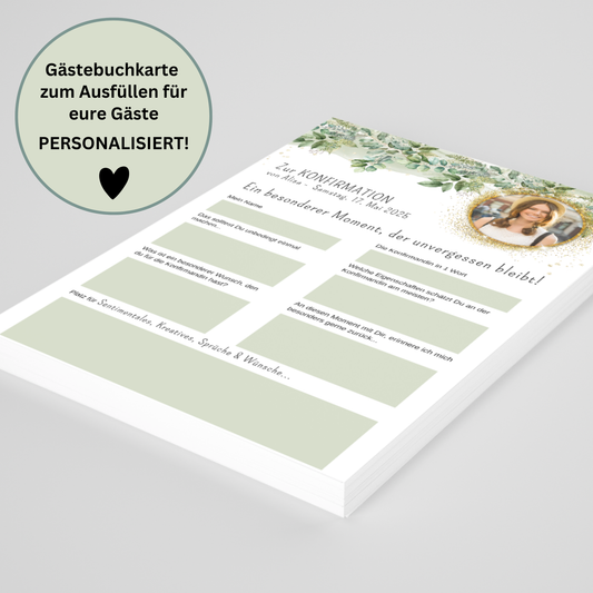 Personalisierte Gästebuchkarten mit Foto für Konfirmation & Kommunion – Eine besondere Erinnerung an einen besonderen Tag! - MundS Design Shop