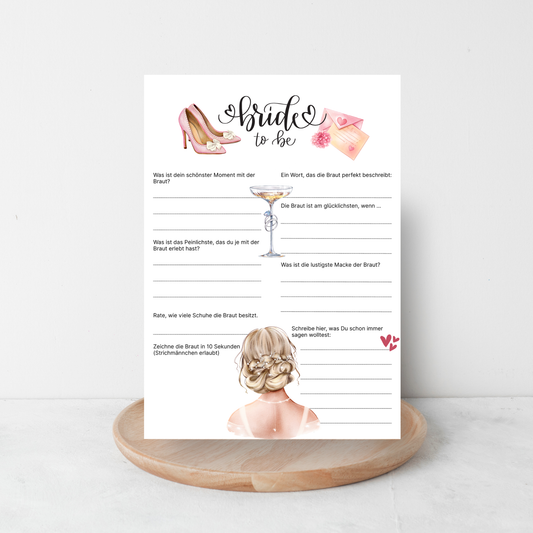 Gästebuchkarten Junggesellinnenabschied | Bridal Shower Partyspiel | Lustige & Stilvolle Erinnerungen für die Braut - A5 - MundS Design Shop