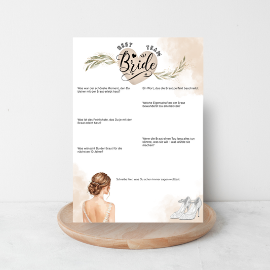 Edle Gästebuchkarten JGA – Junggesellinnenabschied Karten A5, randlos, 200g/300g Papier, stilvolles Geschenk für die Braut - MundS Design Shop