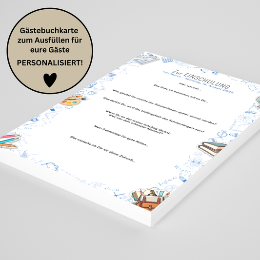 Personalisiertes Gästebuch zur Einschulung – Jungen & Mädchen - MundS Design Shop