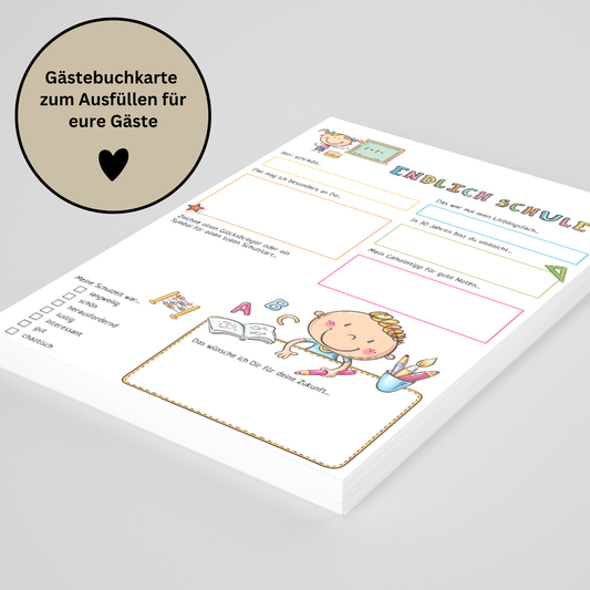 Süße Gästebuchkarten zur Einschulung – Ein besonderes Andenken für den Schulstart - MundS Design Shop