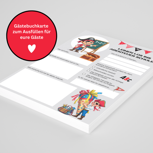 Einschulung Gästebuch A5 Karten | Schulanfang Erinnerung | Andenken Einschulungsfeier | besondere Einschulung Geschenkidee - MundS Design Shop