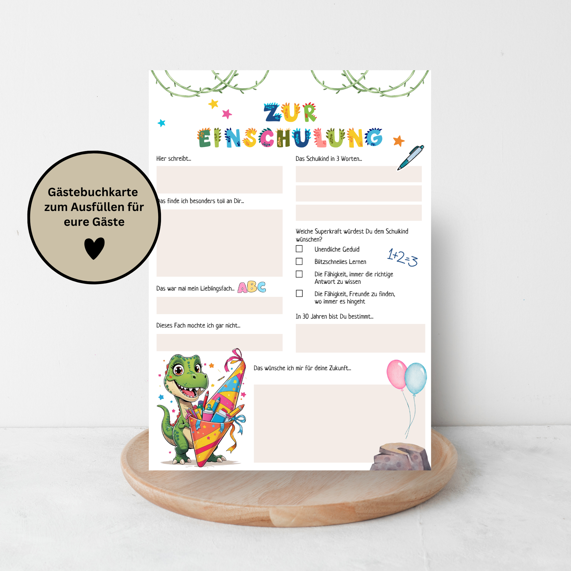 🎉 Gästebuchkarten zur Einschulung – Für unvergessliche Erinnerungen am 1. Schultag ✨ - MundS Design Shop