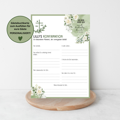 Personalisierte Gästebuchkarten für Konfirmation, Kommunion, Taufe & Jugendweihe - MundS Design Shop