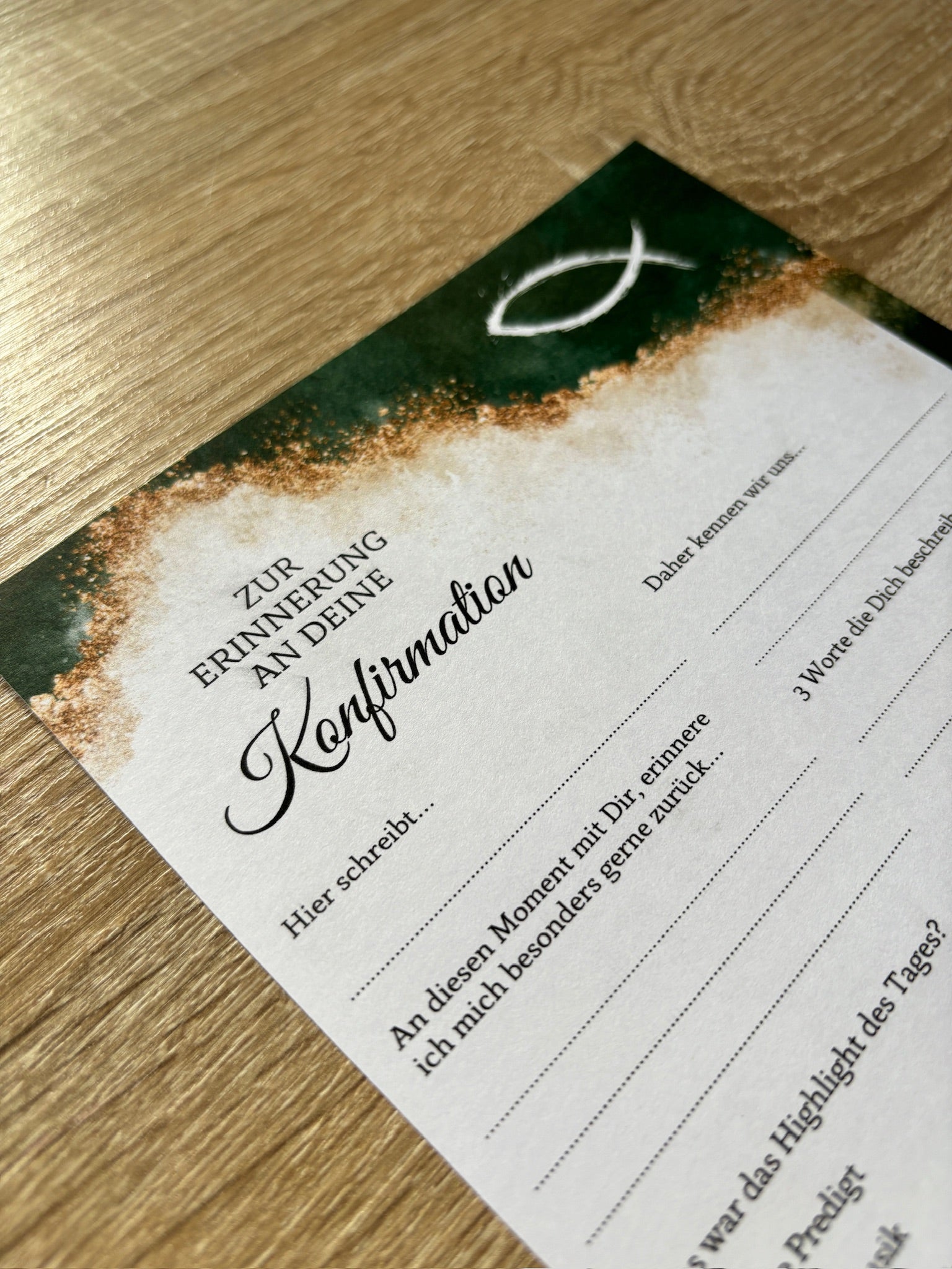 Gästebuchkarten Edel für die Konfirmation, Kommunion oder Jugendweihe als Andenken / Erinnerungen - A5 - MundS Design Shop