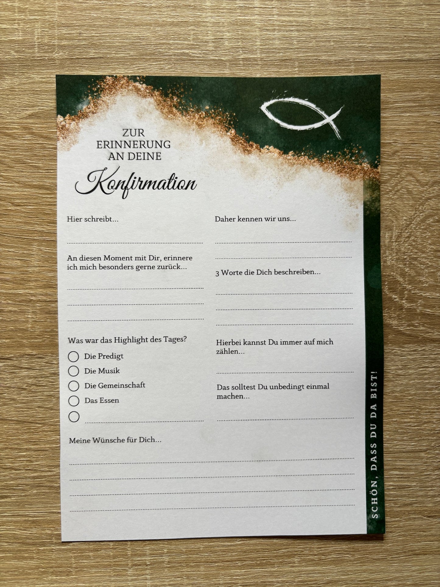 Gästebuchkarten Edel für die Konfirmation, Kommunion oder Jugendweihe als Andenken / Erinnerungen - A5 - MundS Design Shop