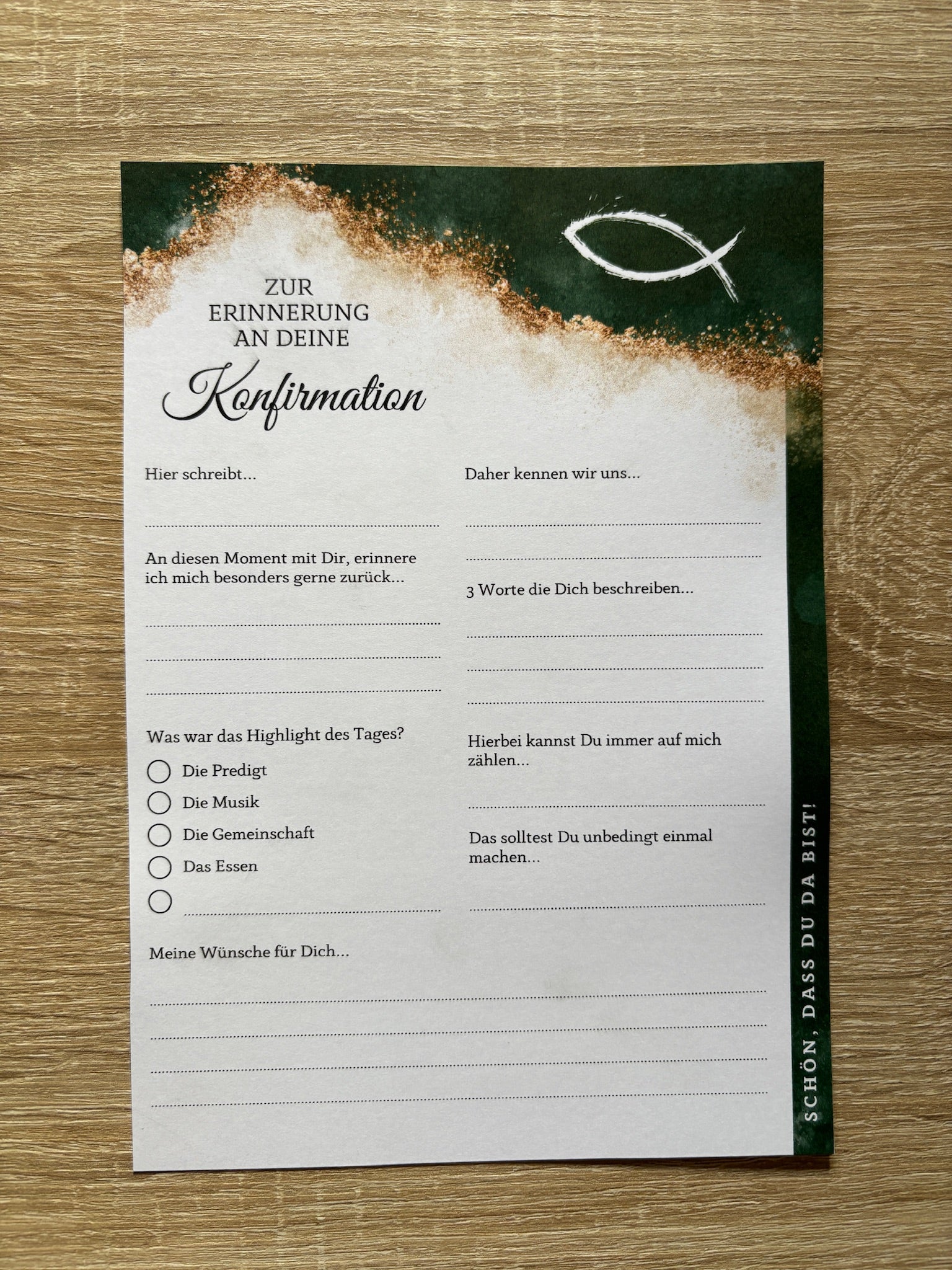 Gästebuchkarten Edel für die Konfirmation, Kommunion oder Jugendweihe als Andenken / Erinnerungen - A5 - MundS Design Shop