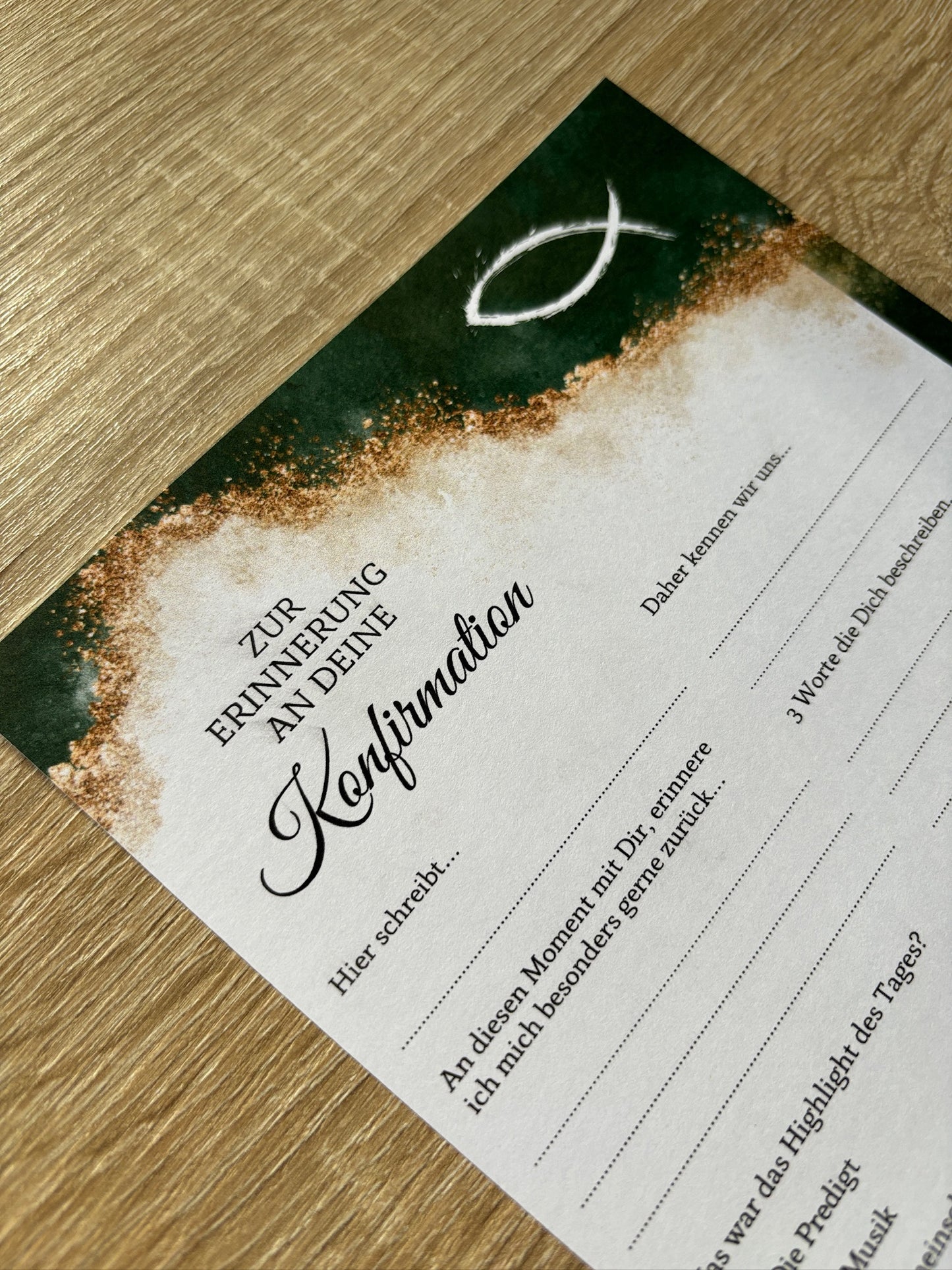 Gästebuchkarten Edel für die Konfirmation, Kommunion oder Jugendweihe als Andenken / Erinnerungen - A5 - MundS Design Shop
